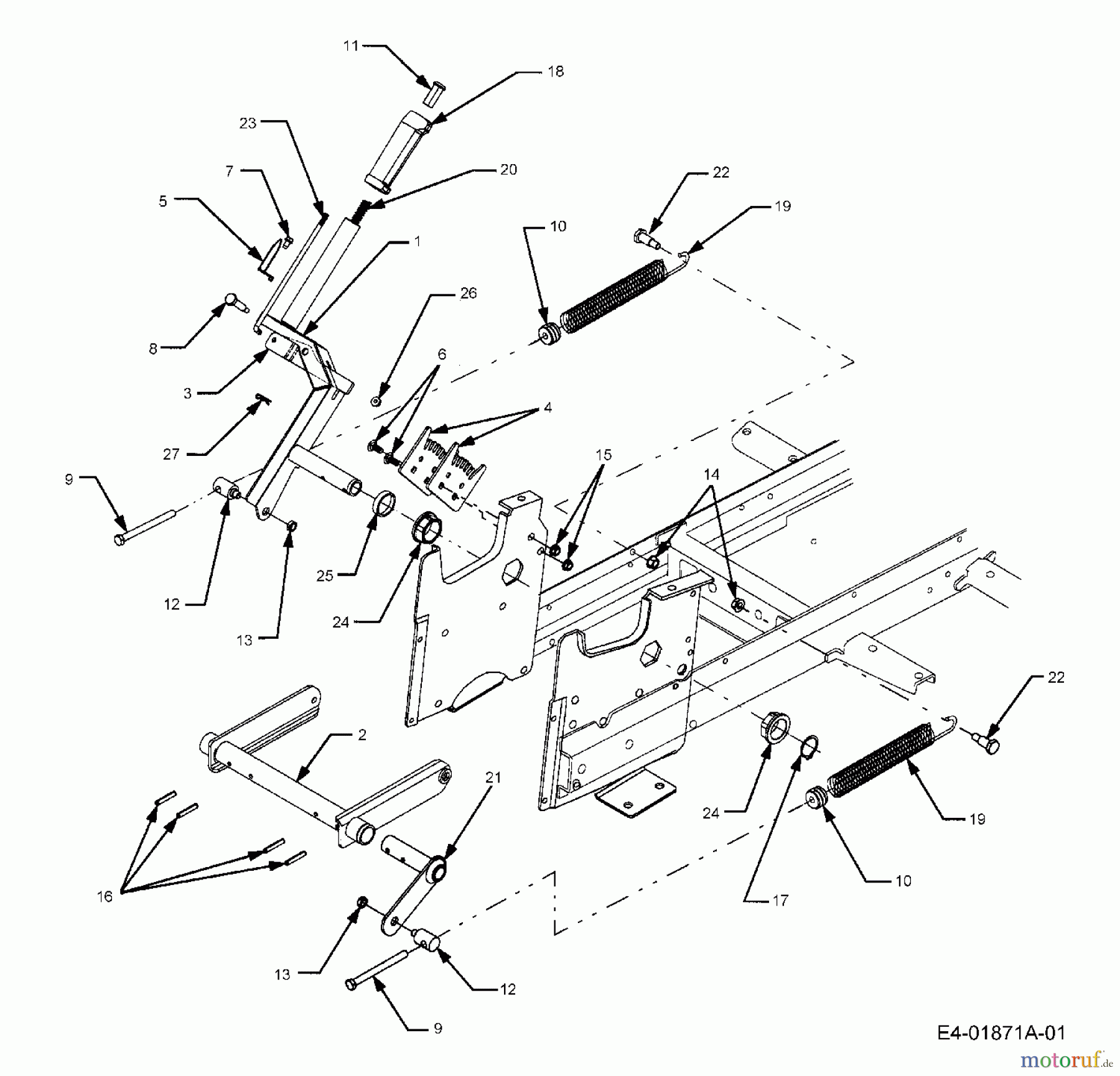 Cub Cadet Rasentraktoren HDS 2205 13A-2D7-603 (2006) Hebel Mähwerksaushebung