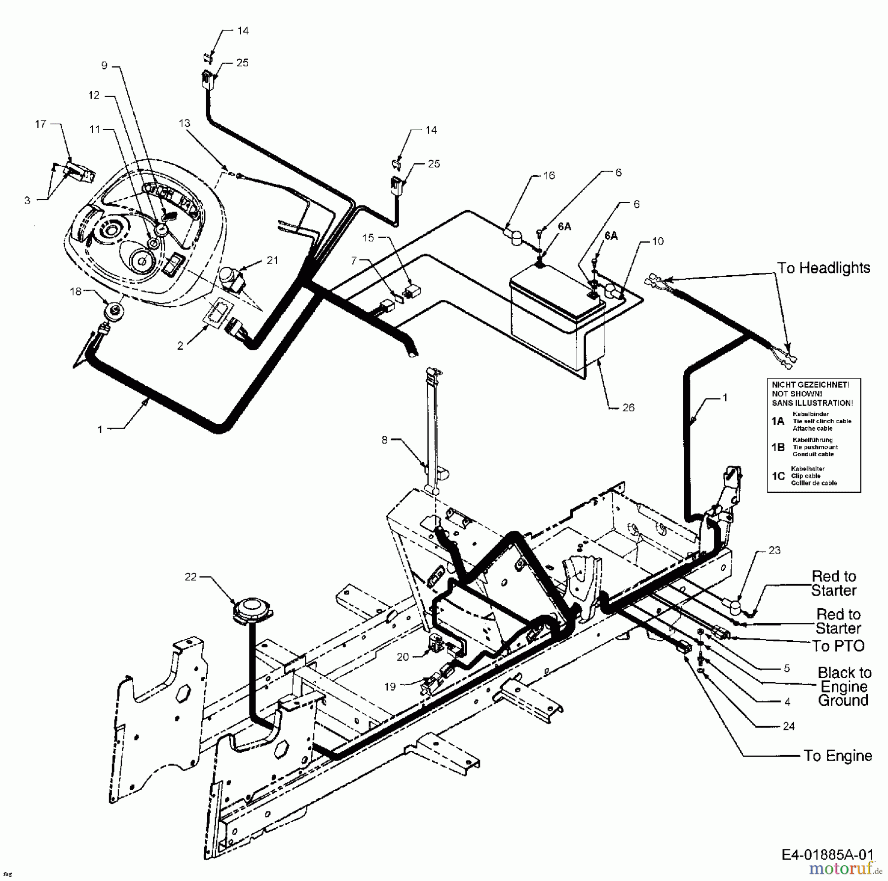 Cub Cadet Rasentraktoren HDS 2205 13A-298-603 (2001) Elektroteile