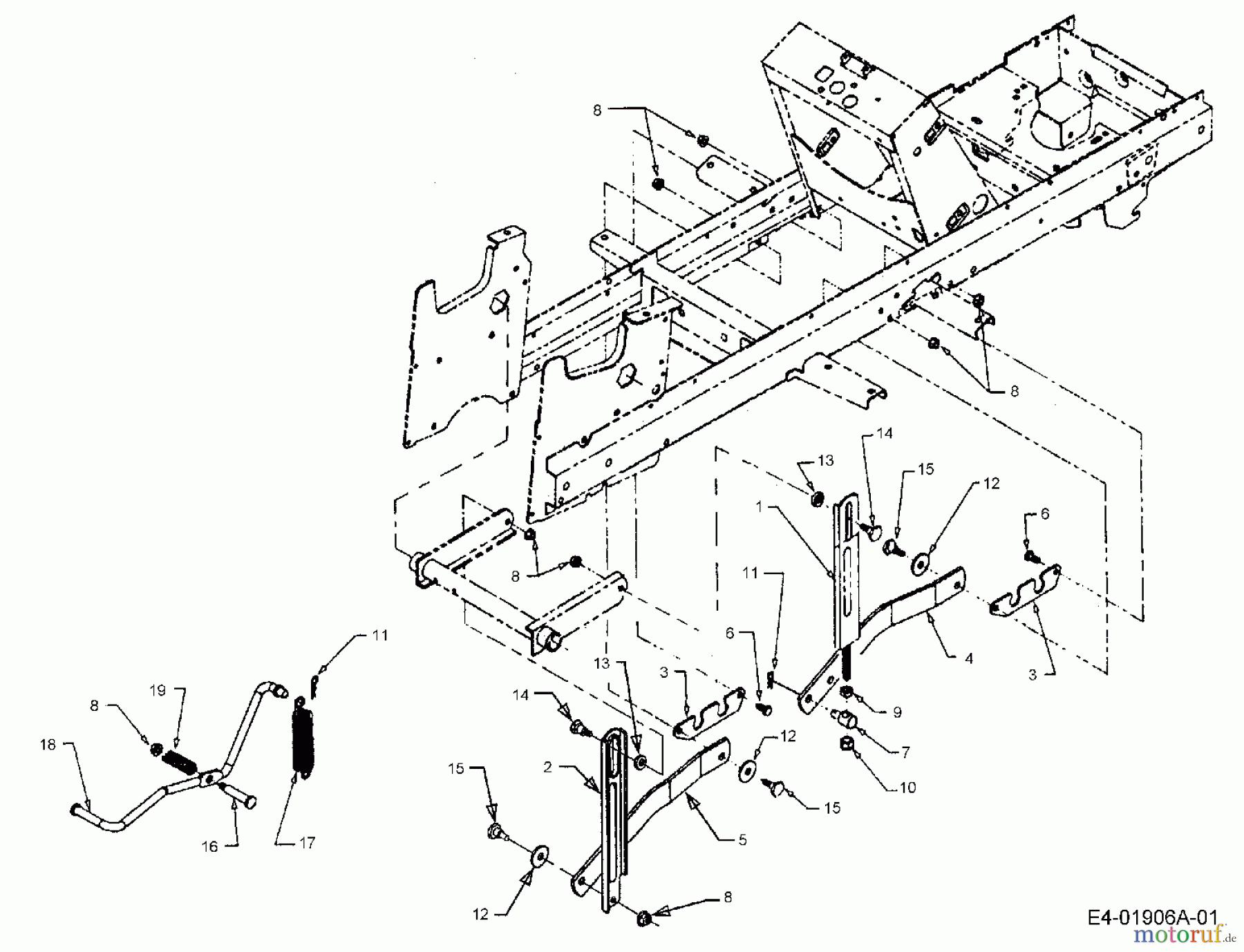 Cub Cadet Rasentraktoren HDS 2205 13A-298-603 (2001) Mähwerksaushebung