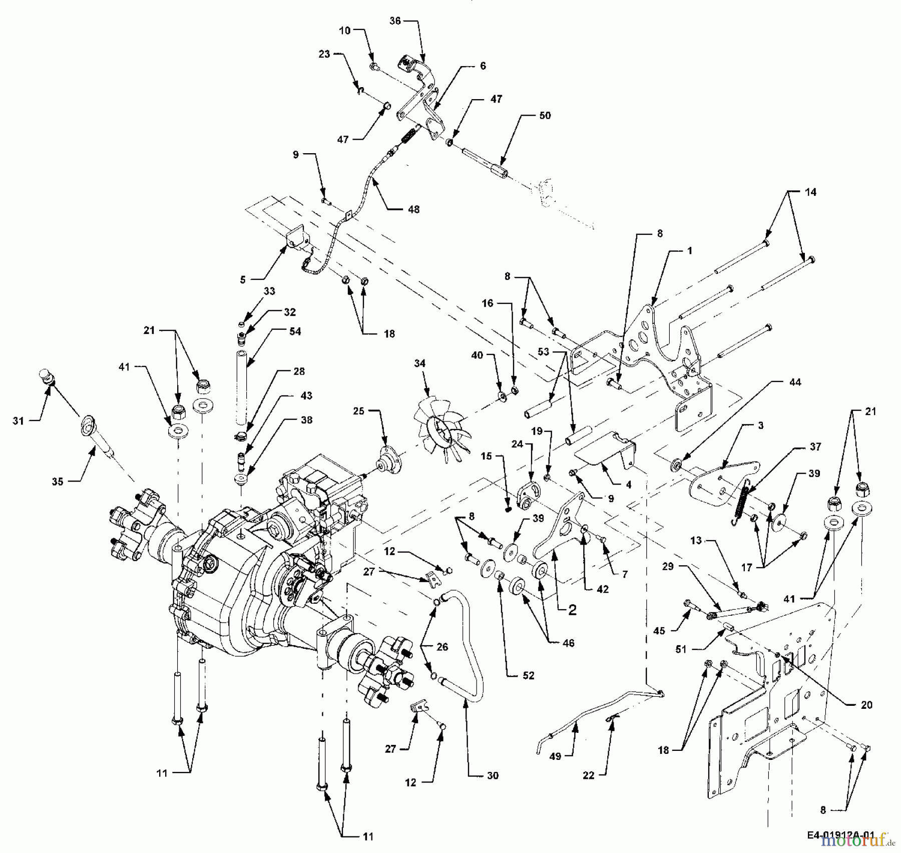 Cub Cadet Gartentraktoren HDS 3235 14B-692-603 (2007) Anbauteile Hinterachse