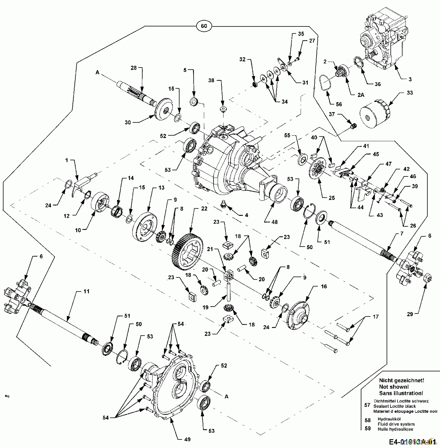 Cub Cadet Gartentraktoren HDS 3235 14B-692-603 (2007) Differential, Getriebe