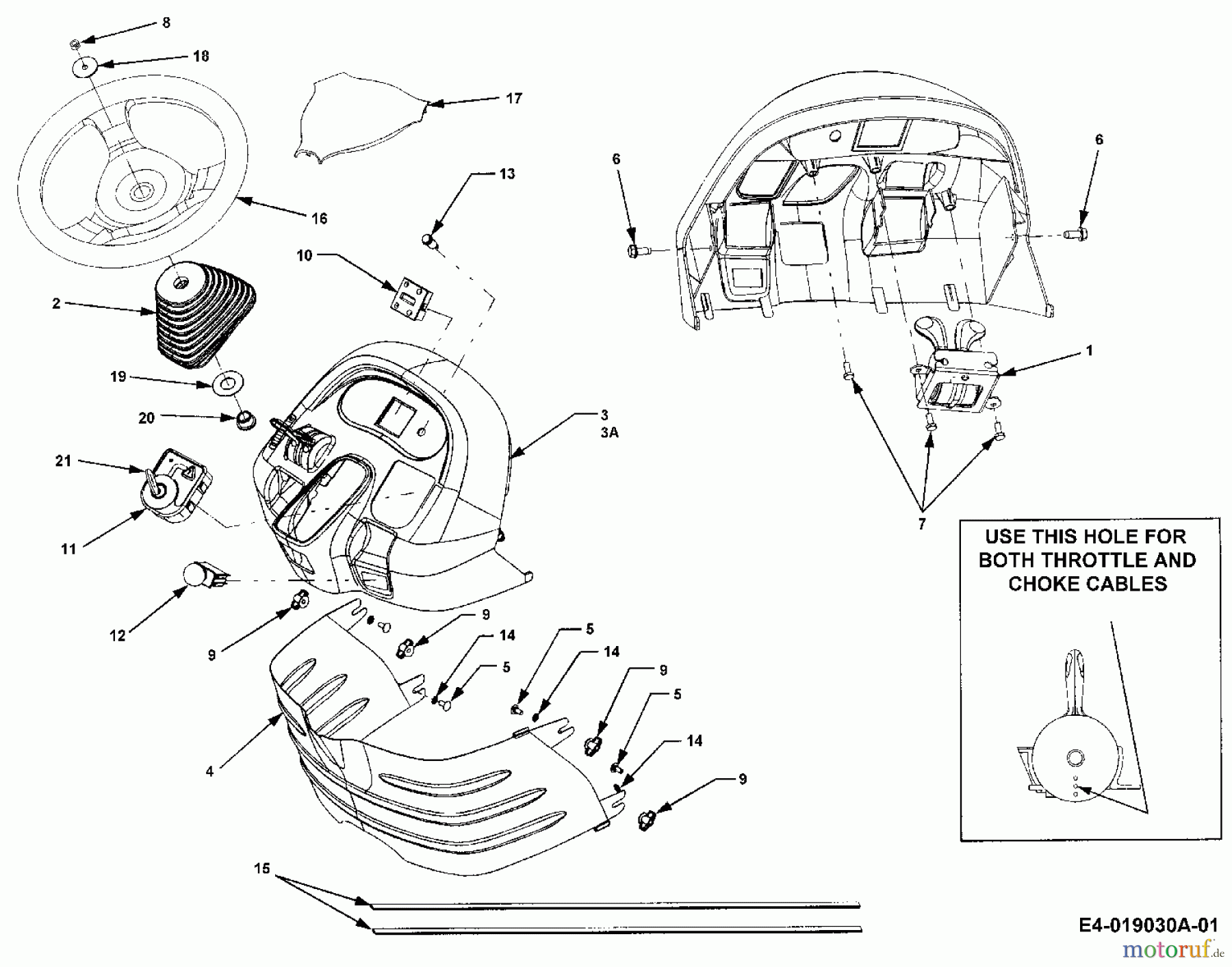 Cub Cadet Gartentraktoren HDS 3235 14B-692-603  (2007) Armaturenbrett, Lenkrad