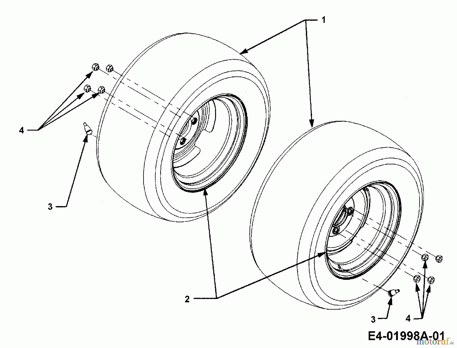  Cub Cadet Gartentraktoren HDS 3235 14A-676-603  (1999) Räder hinten 24x10.5