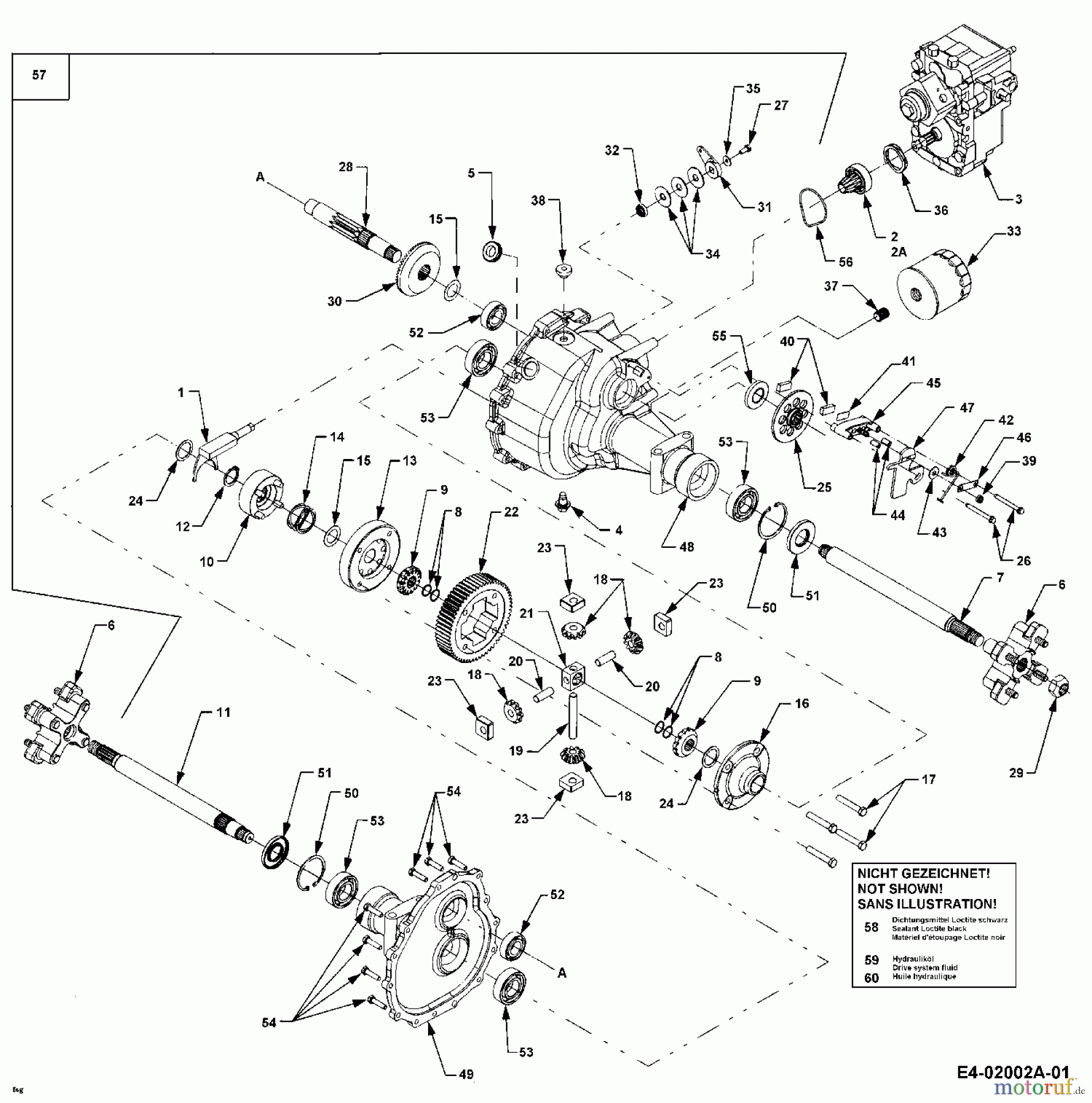  Cub Cadet Gartentraktoren HDS 3200 14B-646-603  (2000) Differential, Getriebe