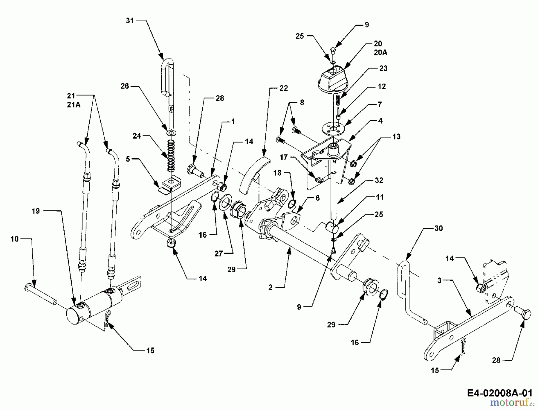  Cub Cadet Gartentraktoren HDS 3200 14B-646-603  (2000) Mähwerksaushebung