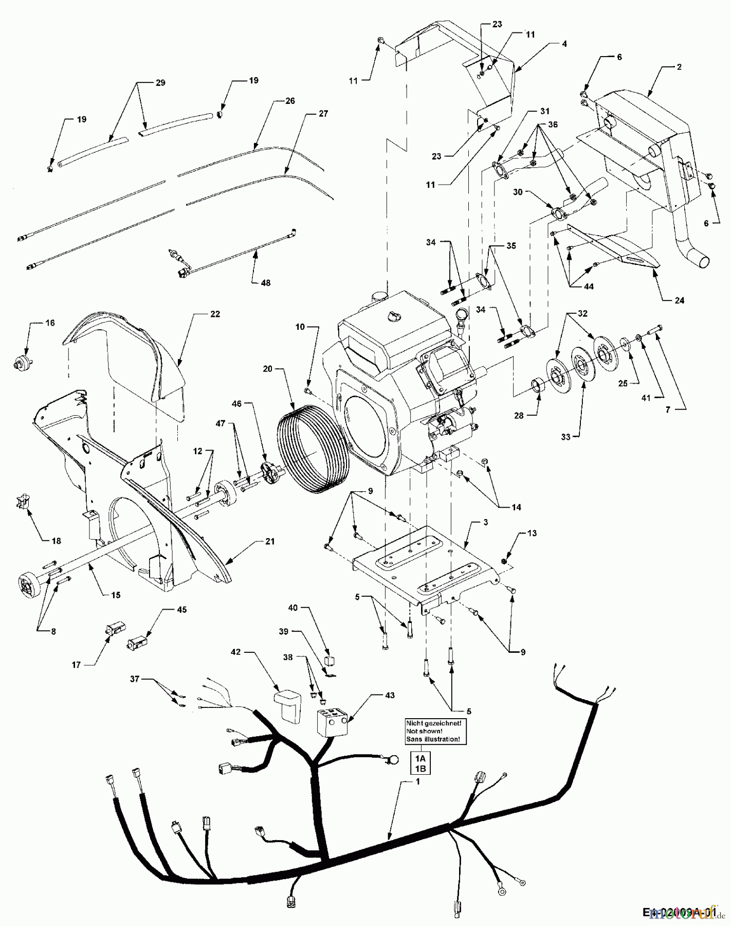  Cub Cadet Gartentraktoren HDS 3200 14B-646-603  (2000) Auspuff, Bowdenzüge, Elektroteile, Kabelbaum