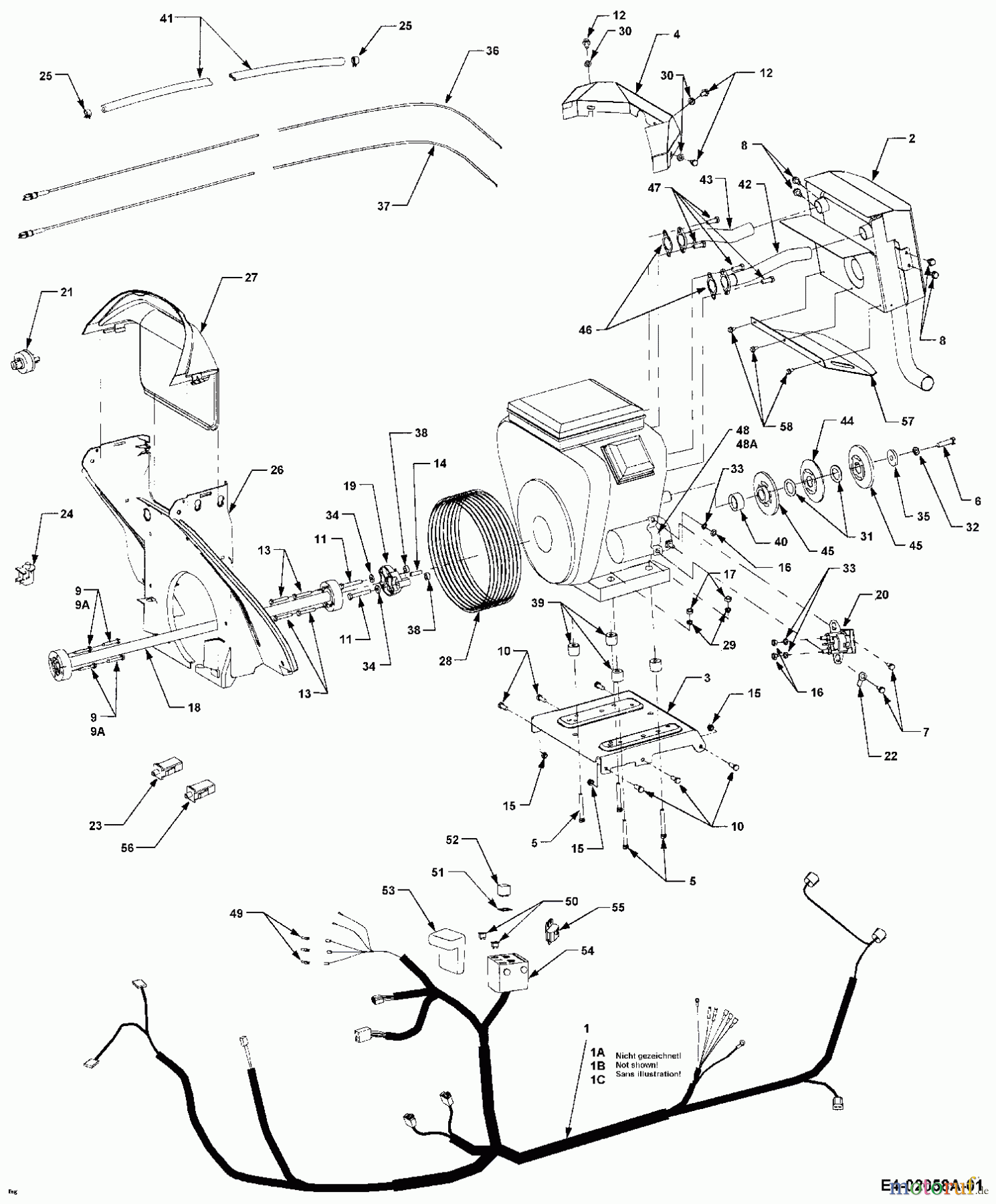  Cub Cadet Gartentraktoren HDS 3185 14A-665-100  (1998) Auspuff, Bowdenzüge, Elektroteile, Kabelbaum