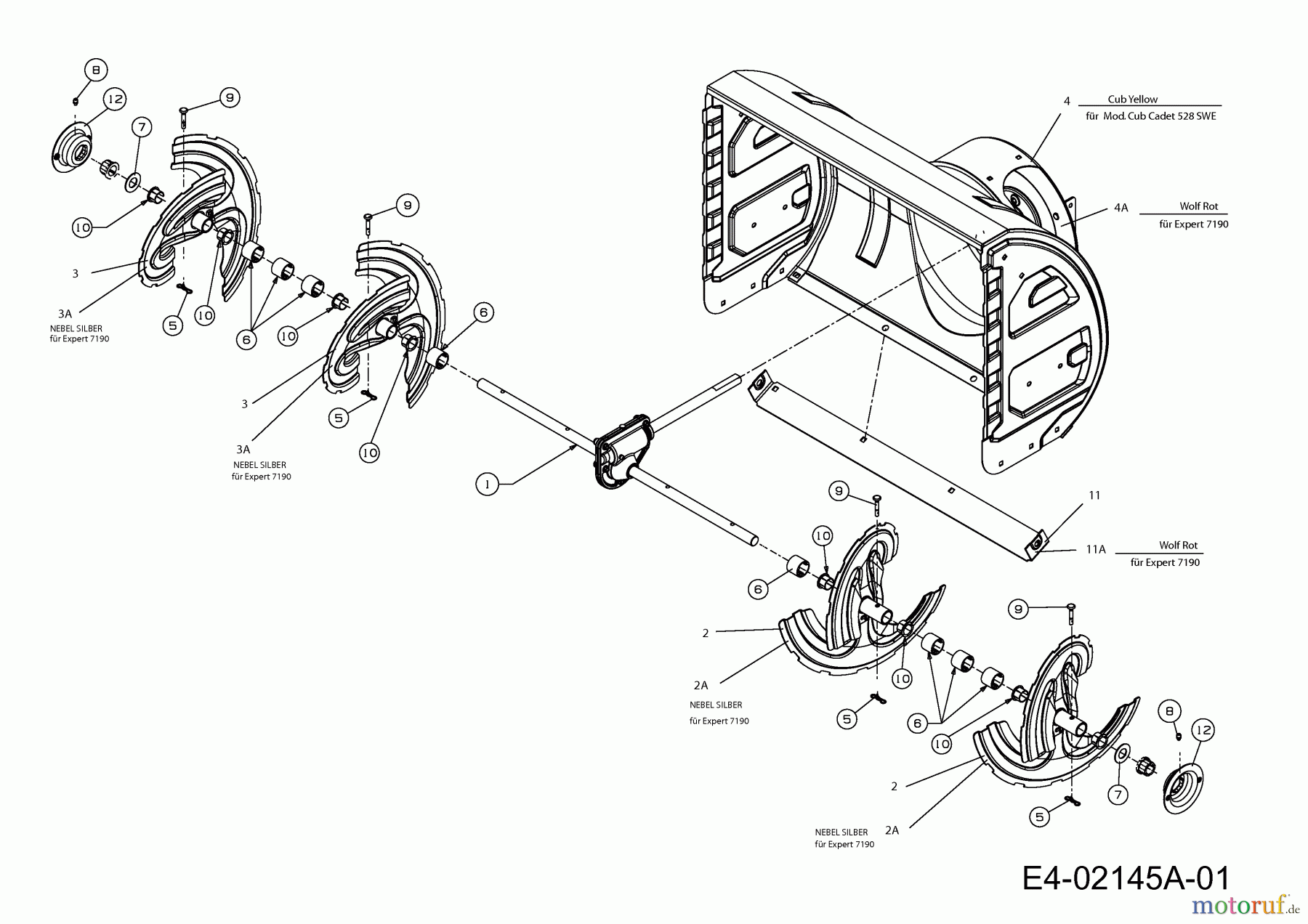  Cub Cadet Schneefräsen 528 SWE 31AY55LT603  (2013) Fräsgehäuse