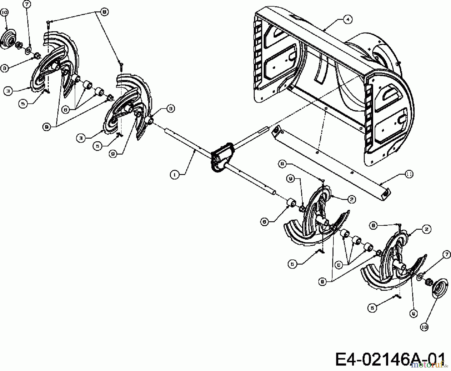 Yard-Man Schneefräsen YM 7110 DET 31AY7R3T643 (2009) Fräsgehäuse
