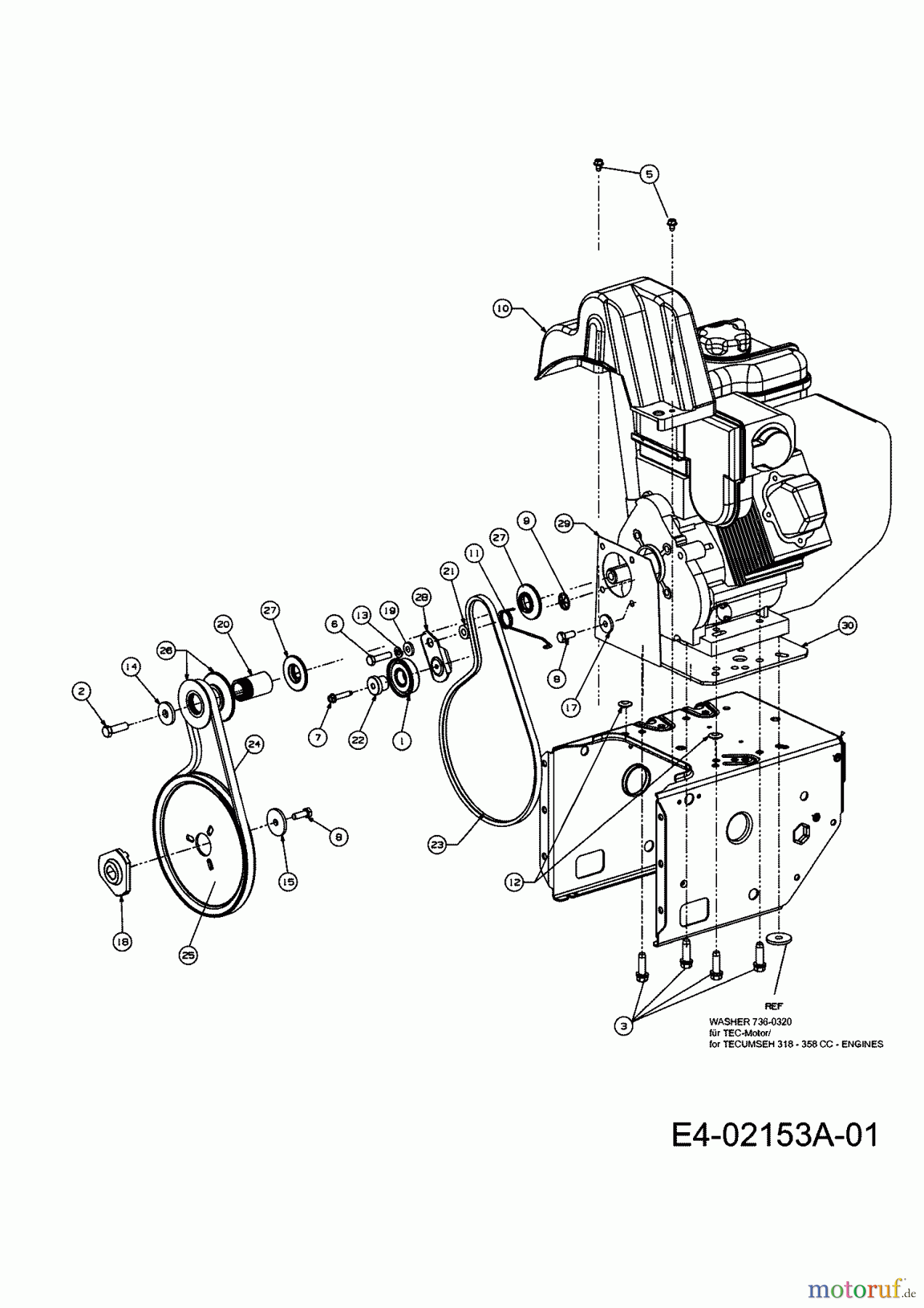 Yard-Man Schneefräsen YM 7110 DET 31AY7R3T643 (2009) Fahrantrieb, Fräsantrieb