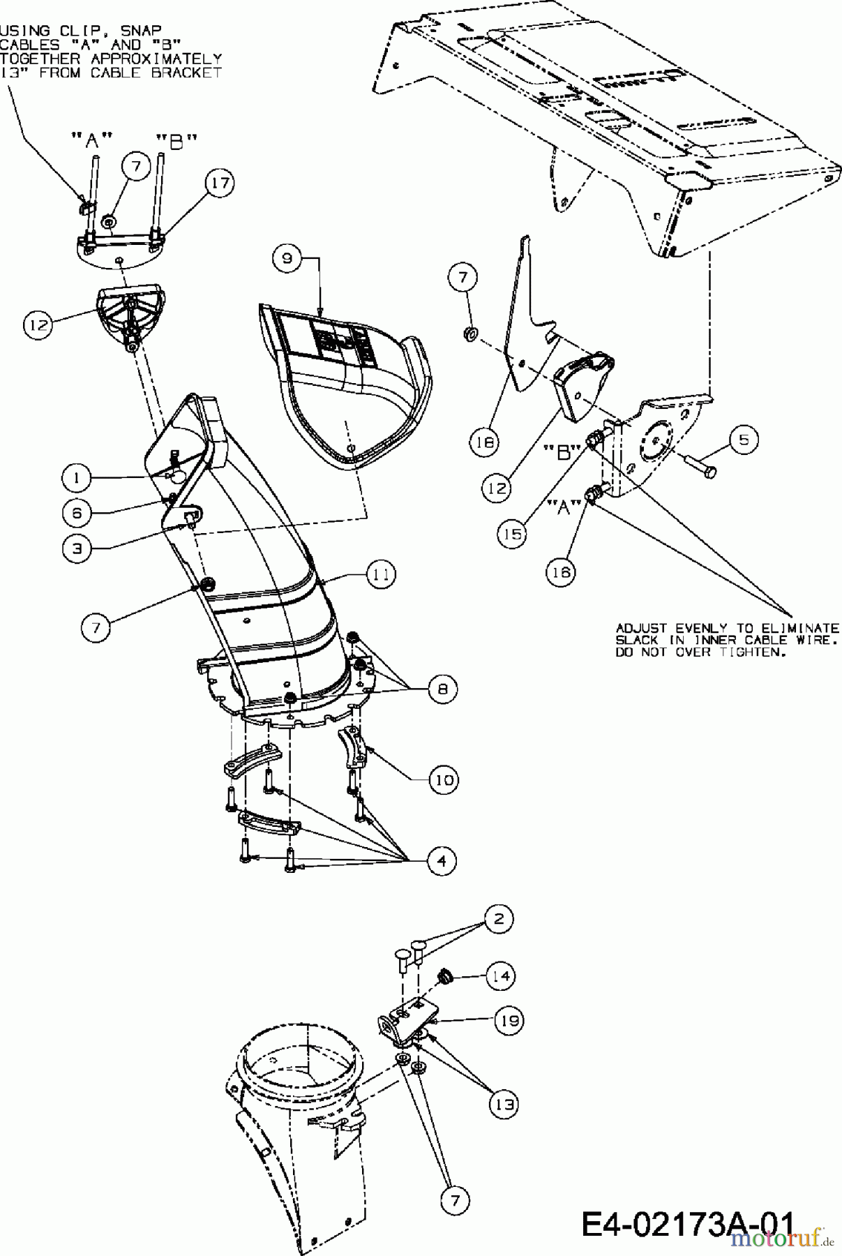 MTD Schneefräsen E 730 F 31AE7H8G799R (2007) Auswurfschacht