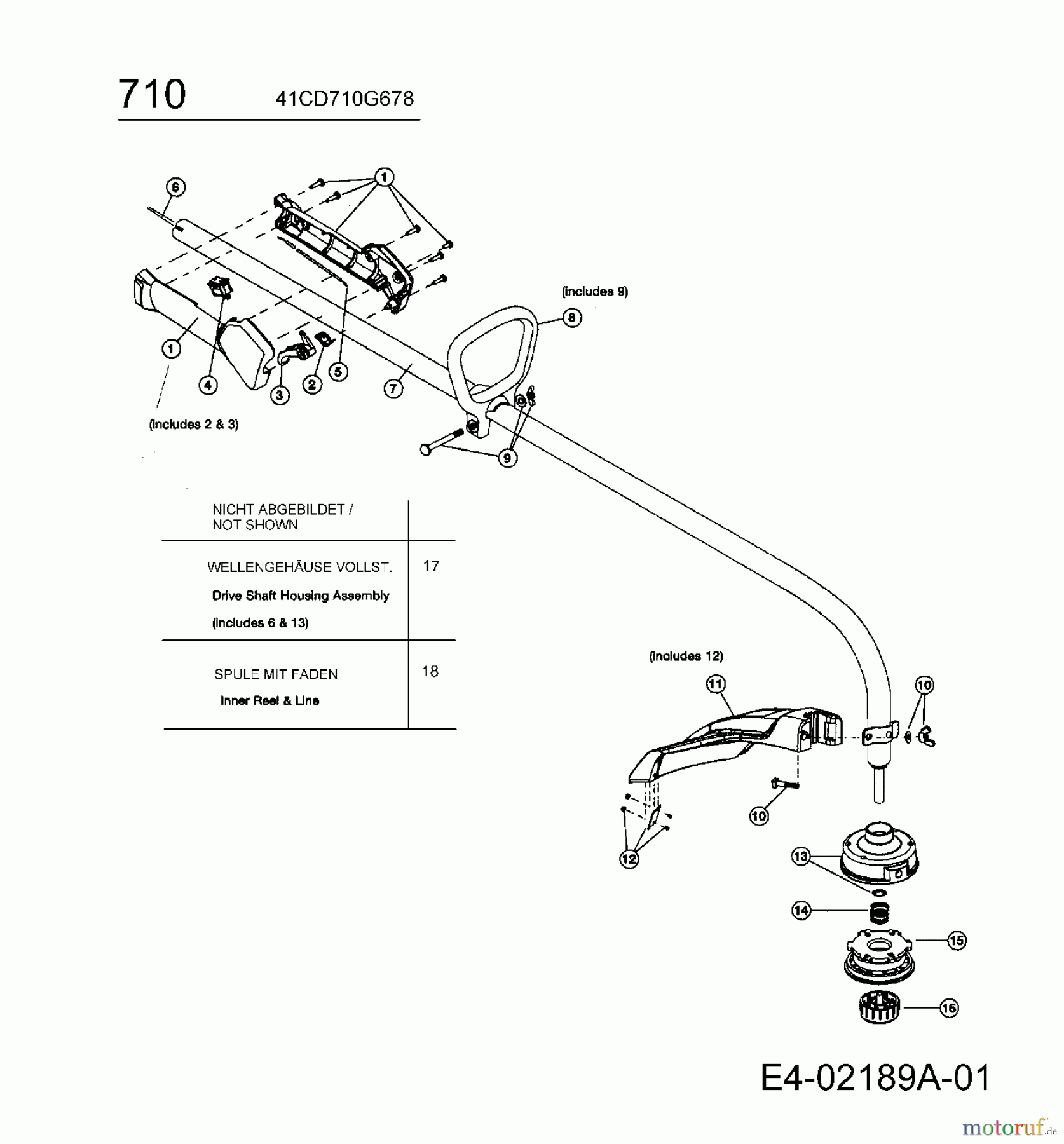  MTD Motorsensen 710 AST 41CD710G678  (2008) Grundgerät