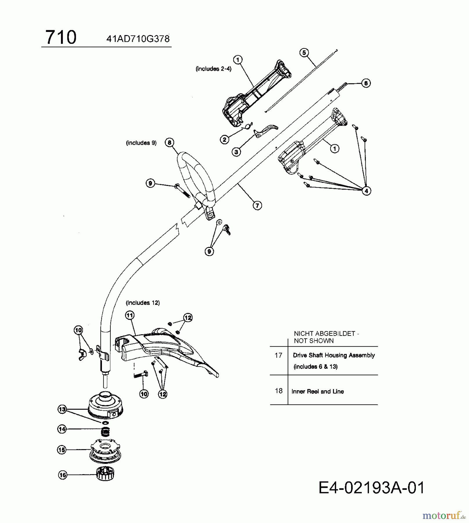 MTD Motorsensen 710 AST 41AD710G378  (2008) Grundgerät