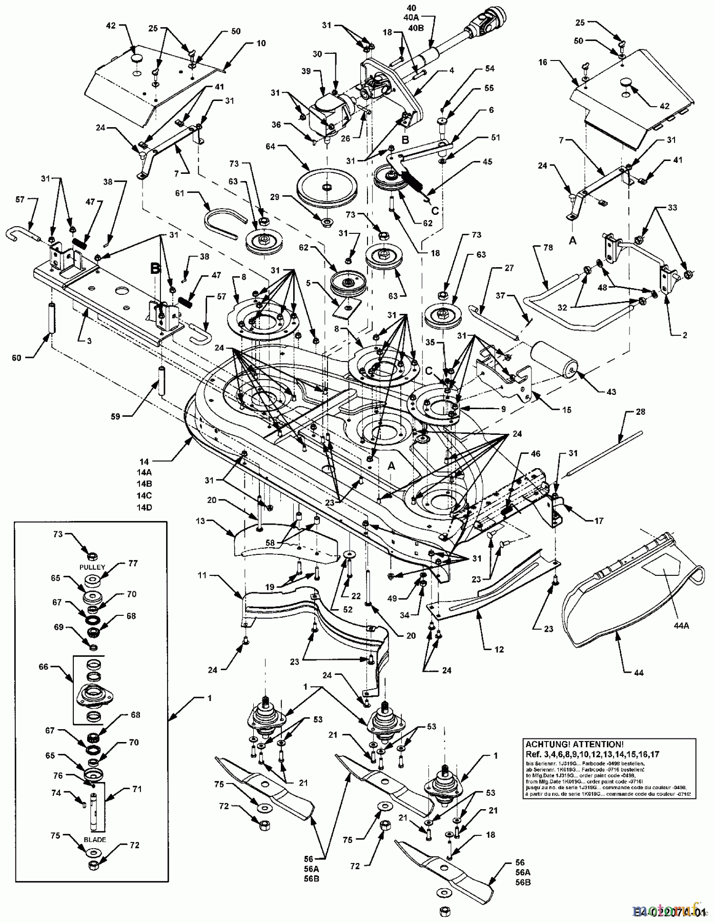 MTD Zubehör Zubehör Garten- und Rasentraktoren Mähwerke für 3000 SD Serie, Mähwerk 48