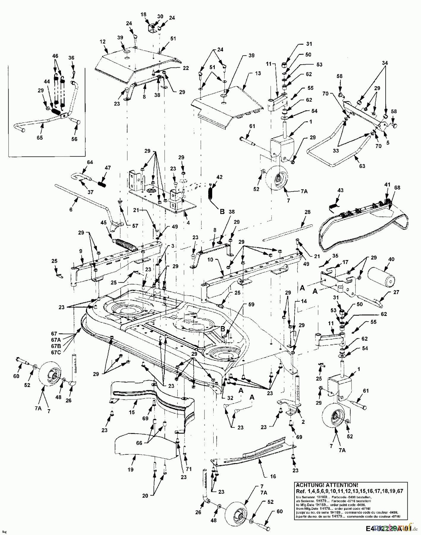  MTD Zubehör Zubehör Garten- und Rasentraktoren Mähwerke für 2000 SD Serie, Mähwerk 48