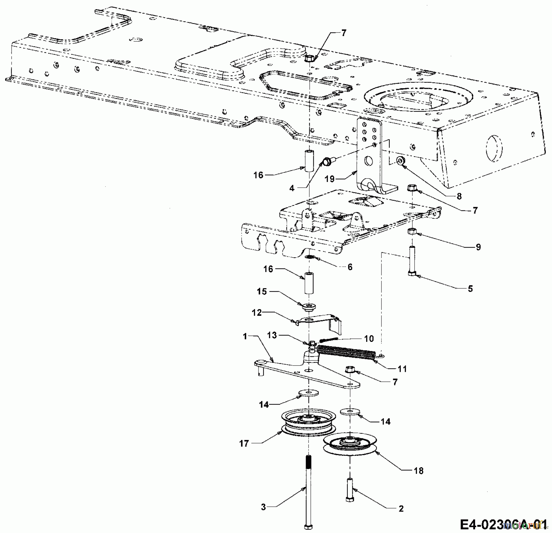 Cub Cadet Rasentraktoren CC 1527 13A-241G603 (2003) Spannrollen Fahrantrieb