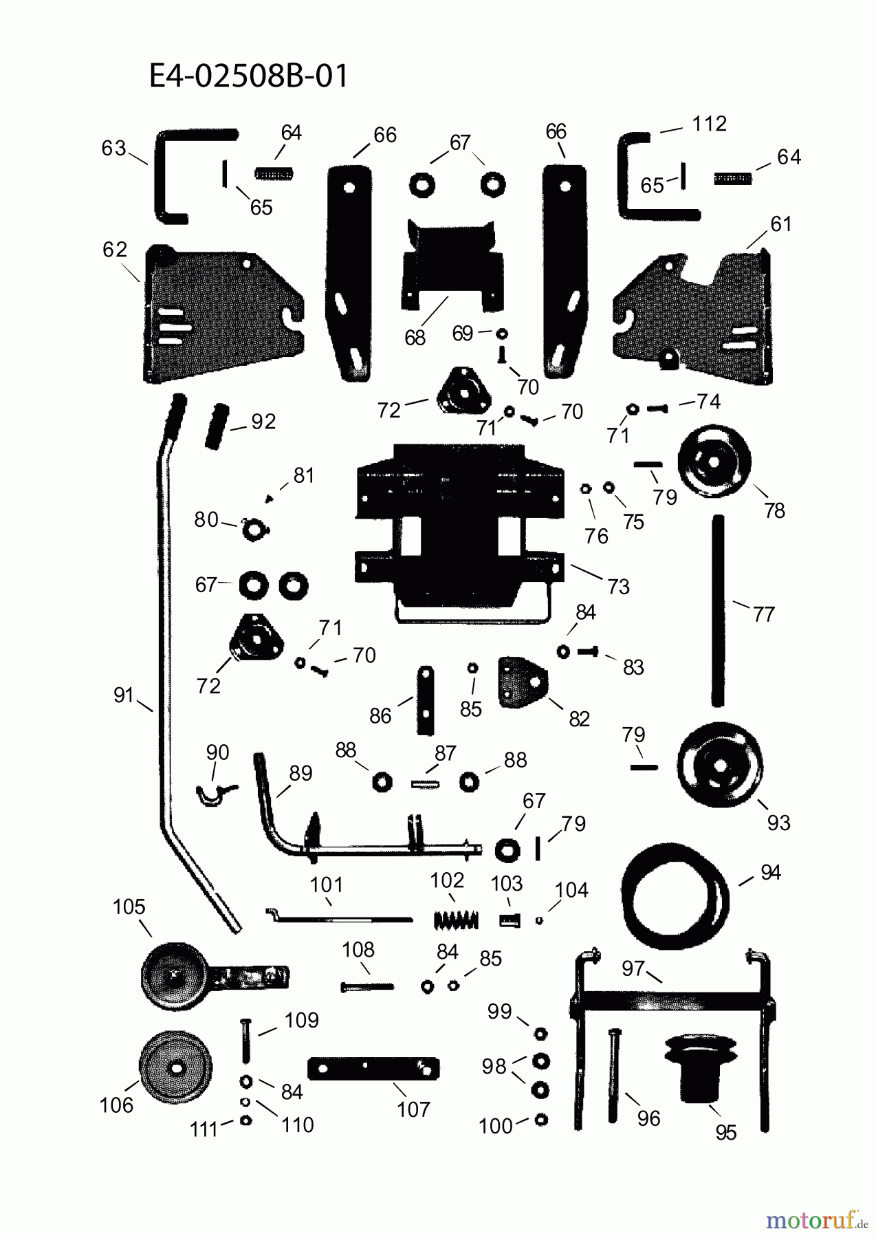  MTD Zubehör Zubehör Garten- und Rasentraktoren Frontkehrmaschine FK 105 196-226B678  (2012) Aushebung, Räder