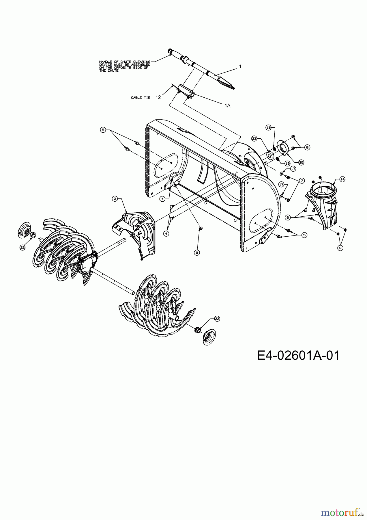  MTD Zubehör Zubehör Balkenmäher Schneefräse 008 - 61cm für BM 87-35, (MX,TS)BM 87-50 396-008-600  (2008) Schaufelrad