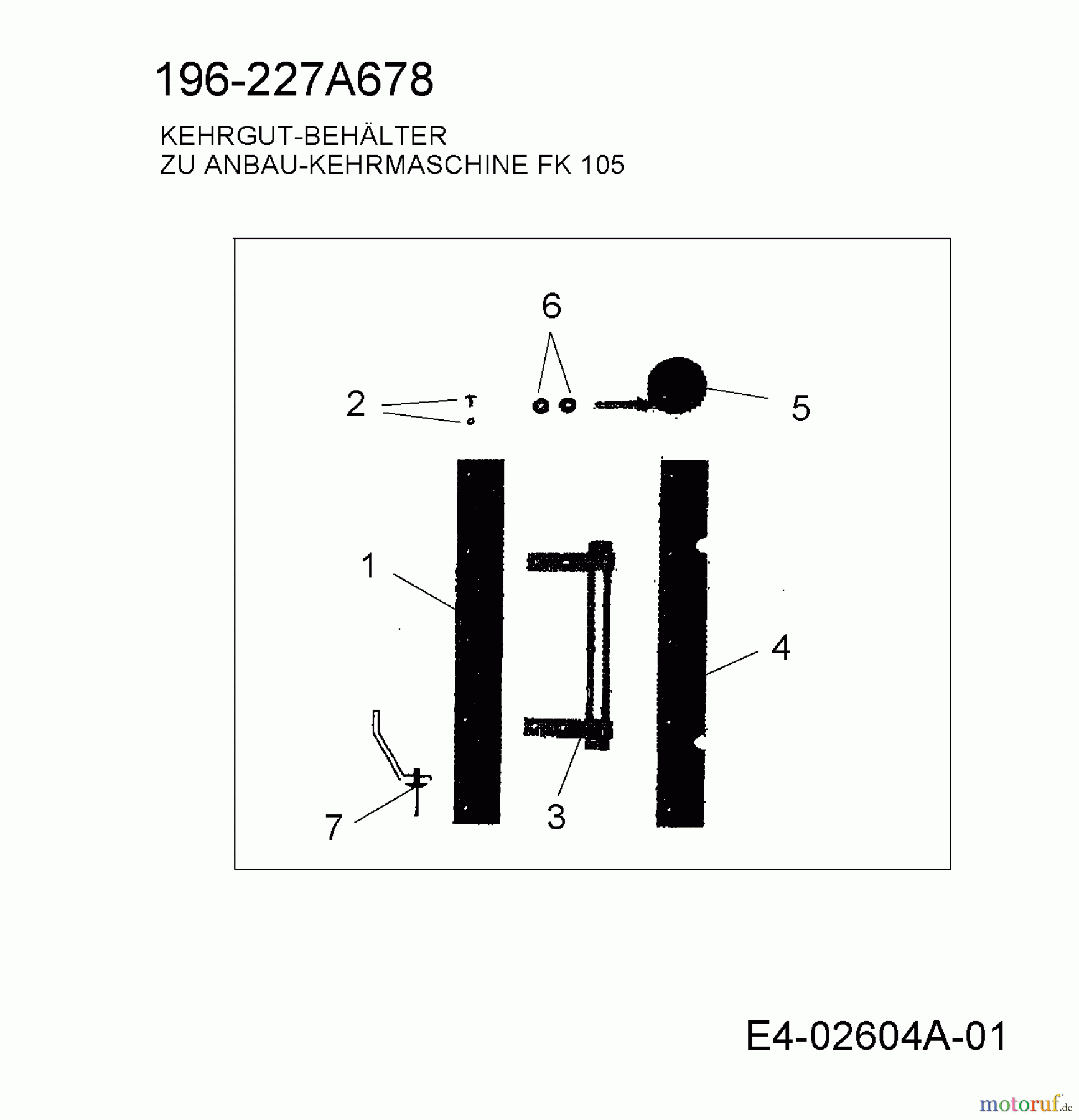 MTD Zubehör Zubehör Garten- und Rasentraktoren Kehrgutbehälter Kehrgutbehälter zu FK 105 196-227A678 (2010) Kehrgutbehälter
