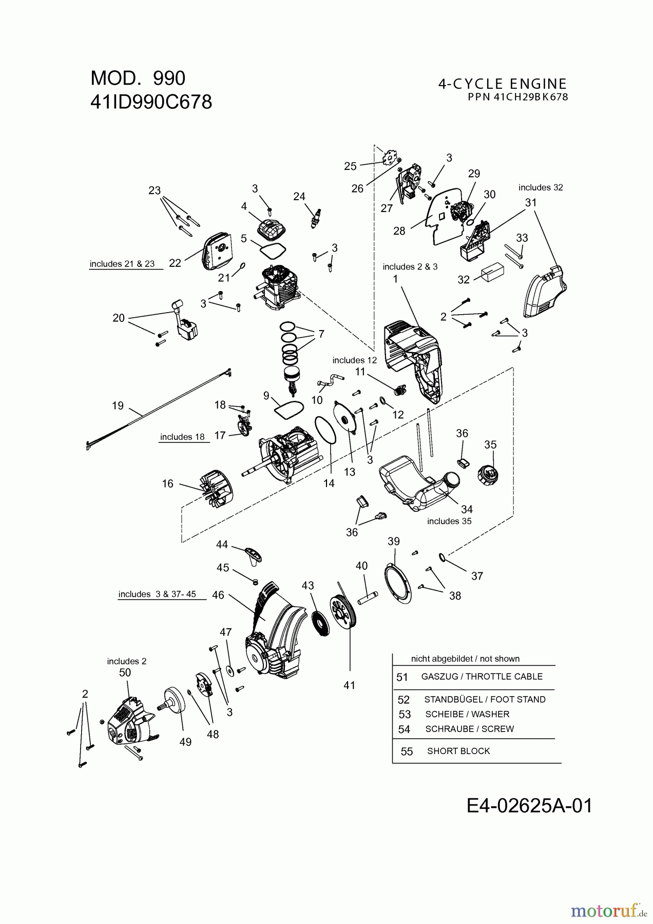  MTD Motorsensen 990 41ID990C678  (2010) Motor bis 16.05.2011