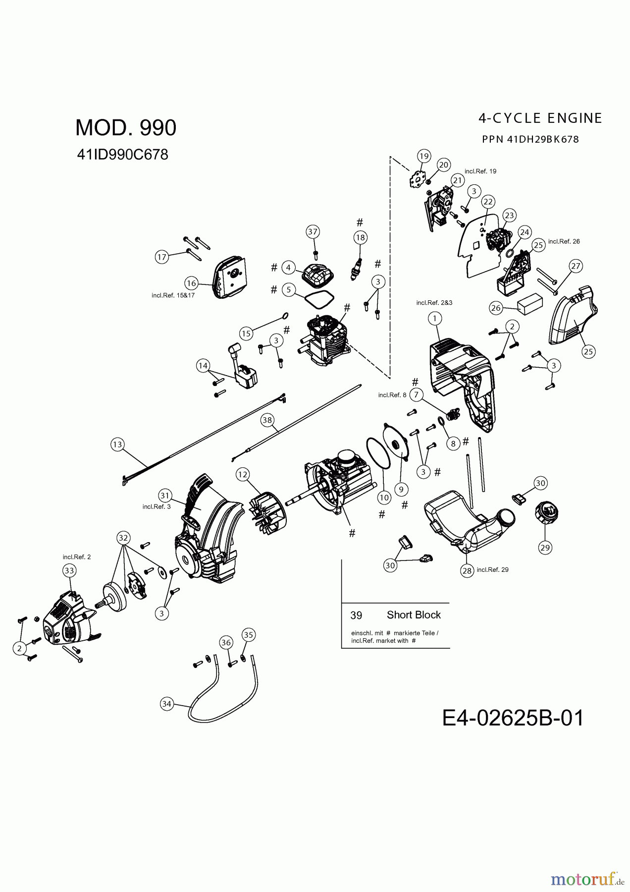  MTD Motorsensen 990 41ID990C678  (2012) Motor ab 17.05.2011