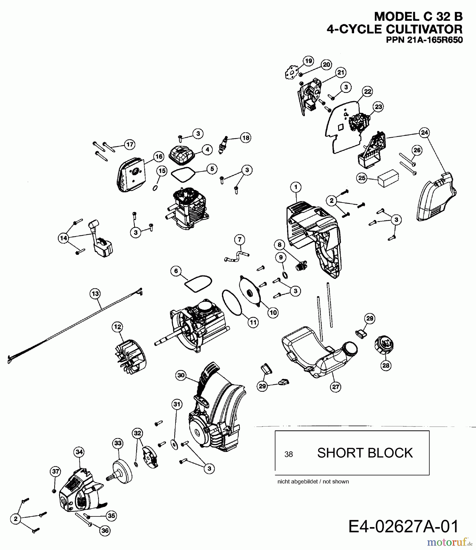 Wolf-Garten Motorhacken C 32 B 3662000 (2010) Motor