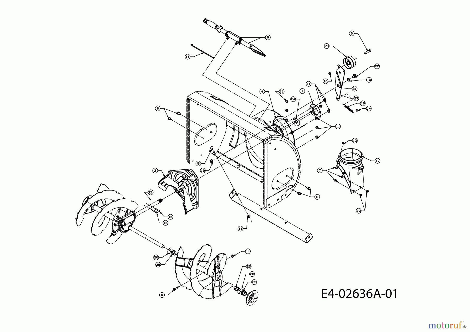 Yard-Man Schneefräsen E 5 E 3 G 31AE5E3G643  (2001) Schaufelrad