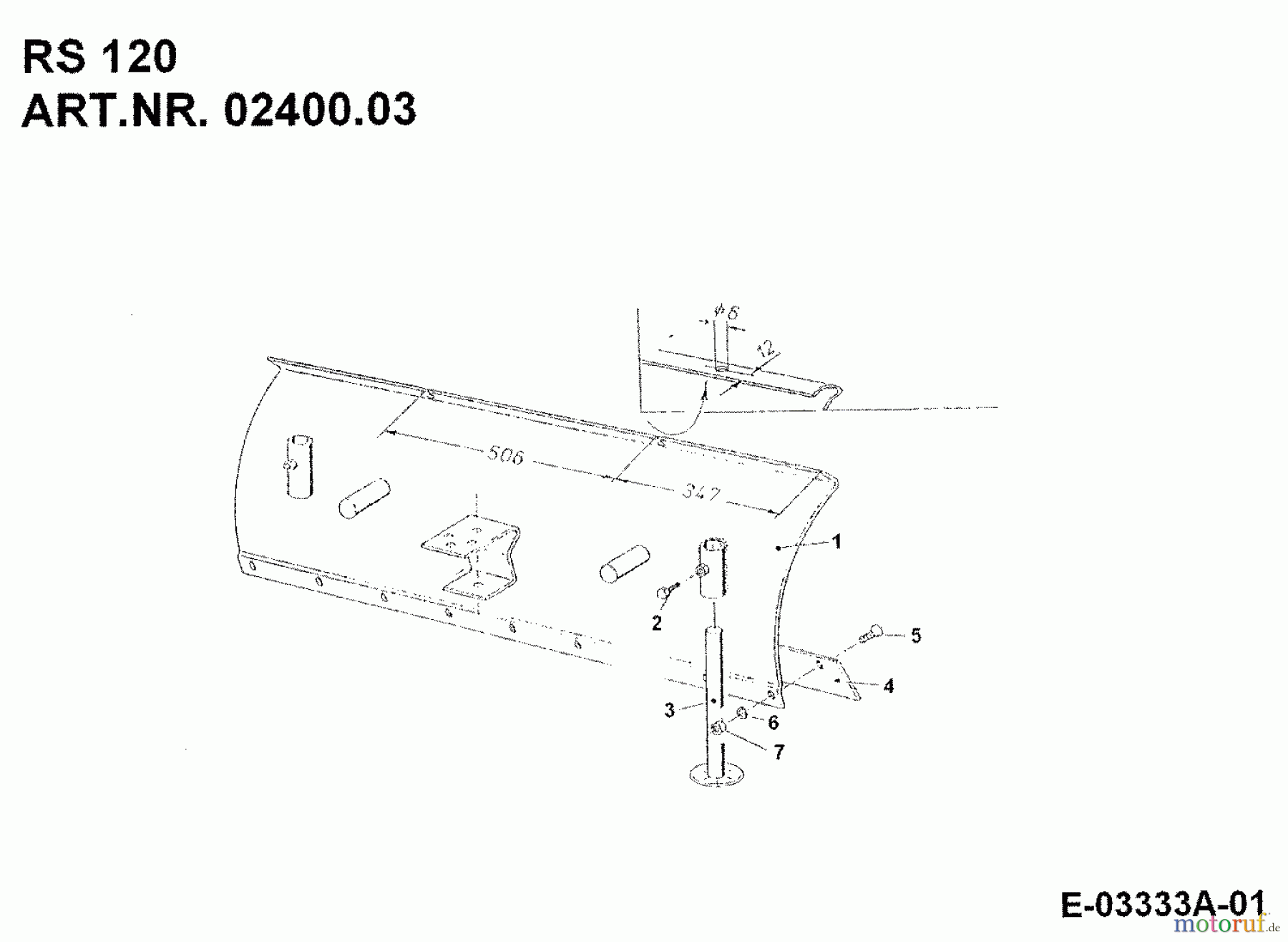 MTD Zubehör Zubehör Einachser Räumschild RS 120 für 550-750 02400.03 (1992) Grundgerät