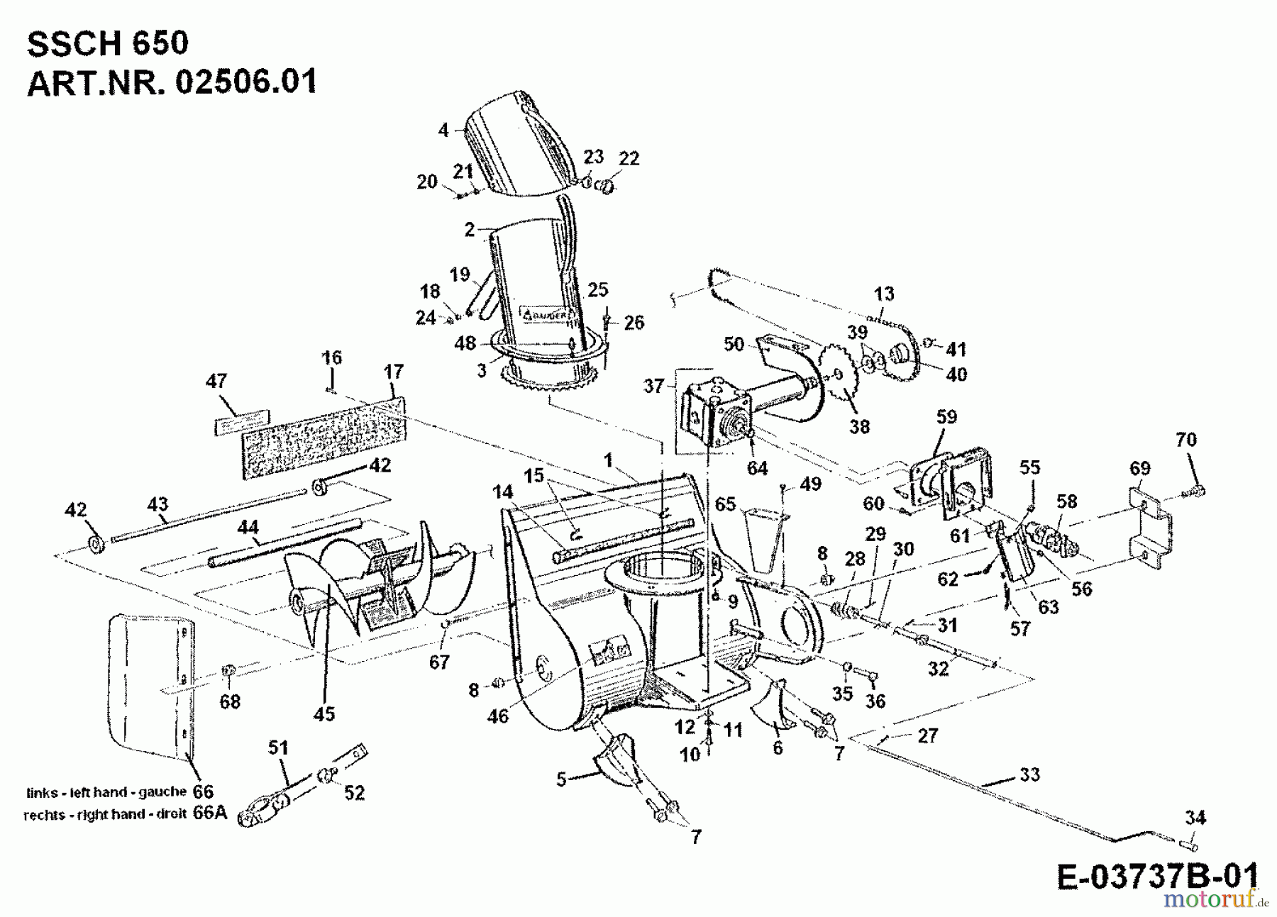 MTD Zubehör Zubehör Einachser Schneefräse SSCH 650 für 550-750 02506.01 (1989) Grundgerät