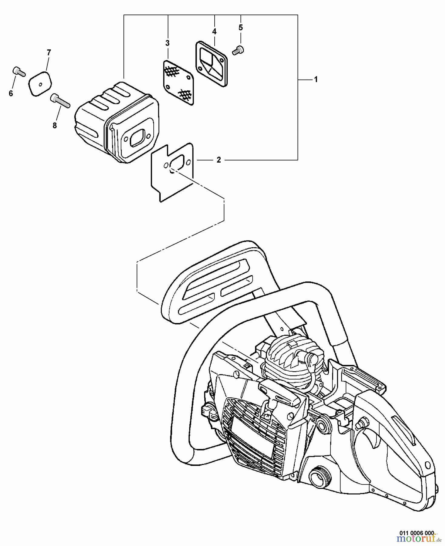 Echo Sägen, Kettensägen CS-440 - Echo Chainsaw, S/N: 10001001 - 10999999 Exhaust