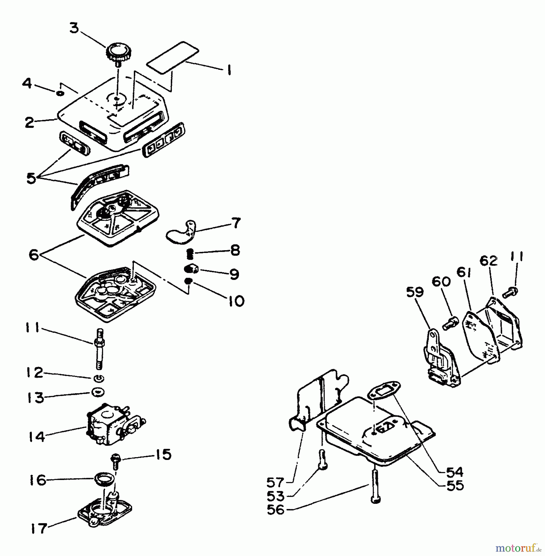 Echo Sägen, Kettensägen CS-440EVL - Echo Chainsaw Air Cleaner, Exhaust