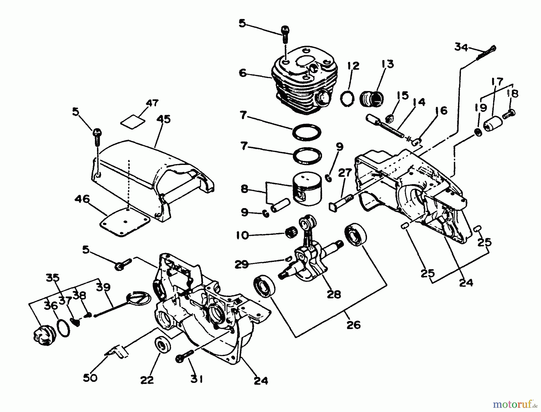 Echo Sägen, Kettensägen CS-4500 - Echo Chainsaw Engine, Crankcase