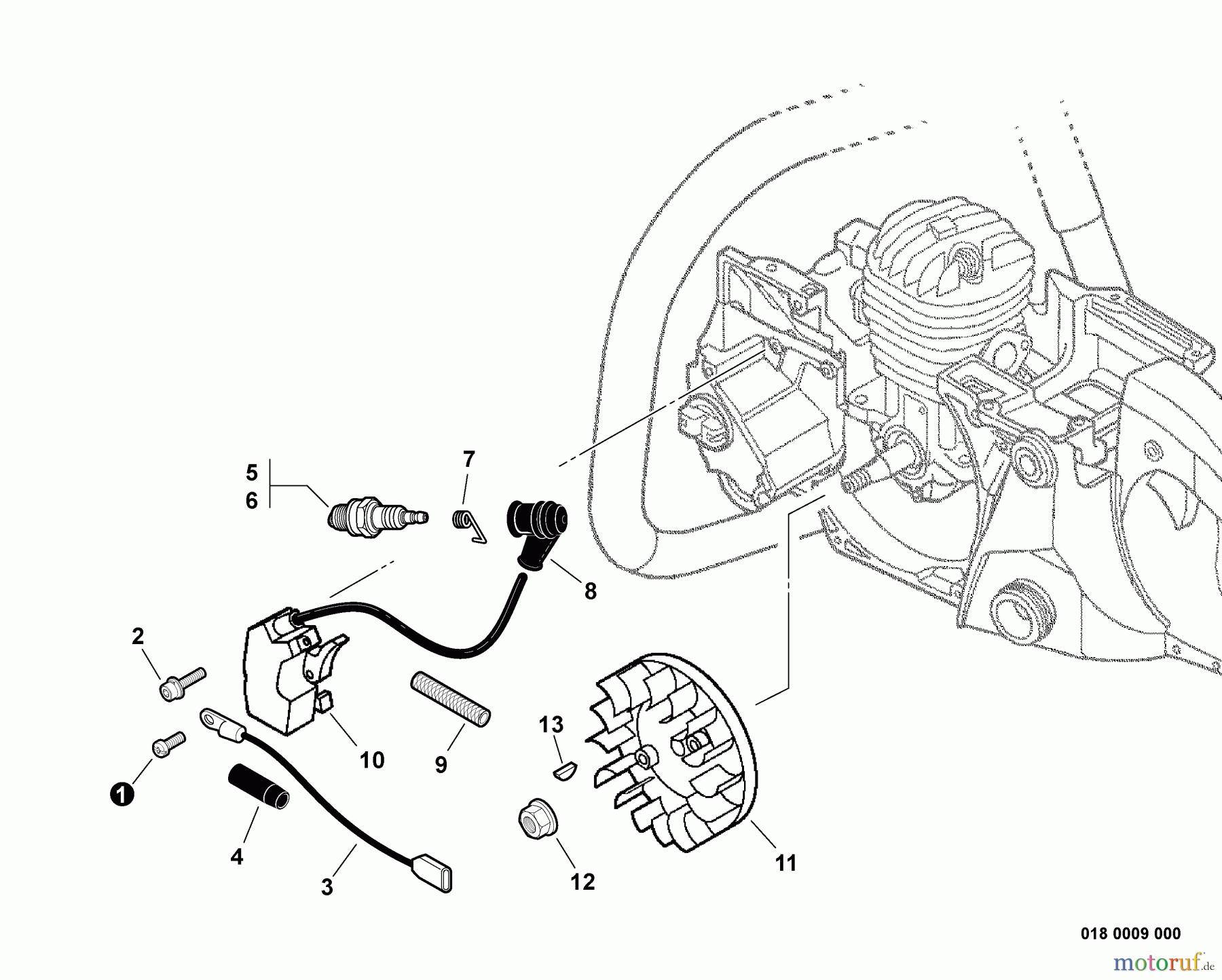 Echo Sägen, Kettensägen CS-450P - Echo Chainsaw, Ignition S/N: C06413001001 - C06413001288