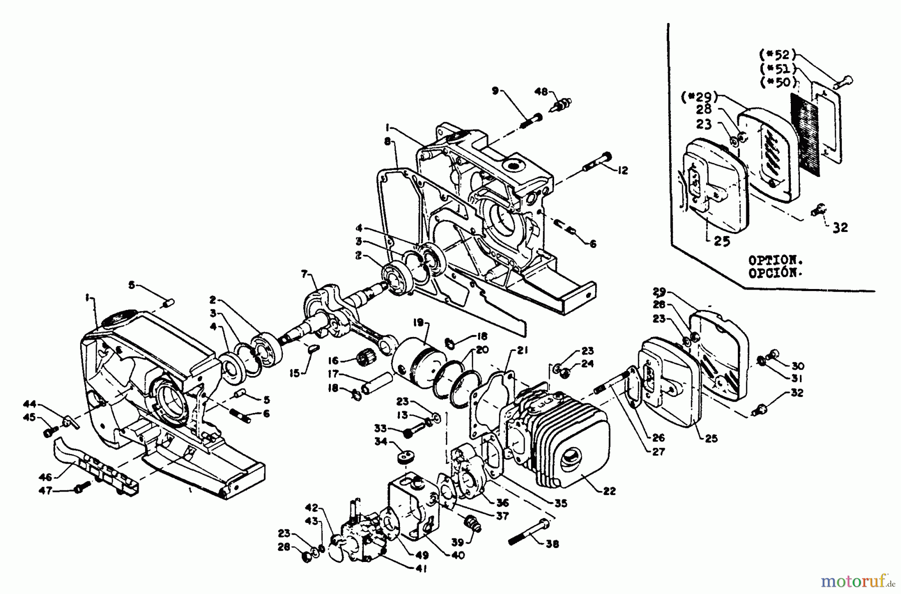 Echo Sägen, Kettensägen CS-452VL - Echo Chainsaw Engine, Intake, Exhaust, Crankcase