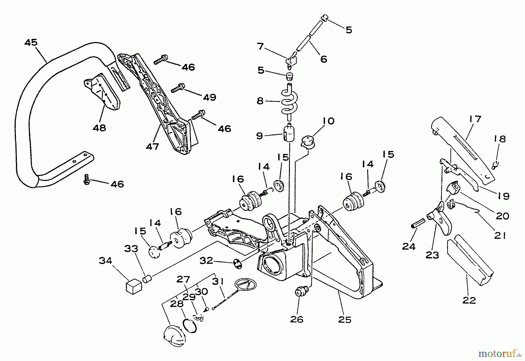 Echo Sägen, Kettensägen CS-4600 - Echo Chainsaw, S/N: 001001 - 027191 Handles, Fuel System