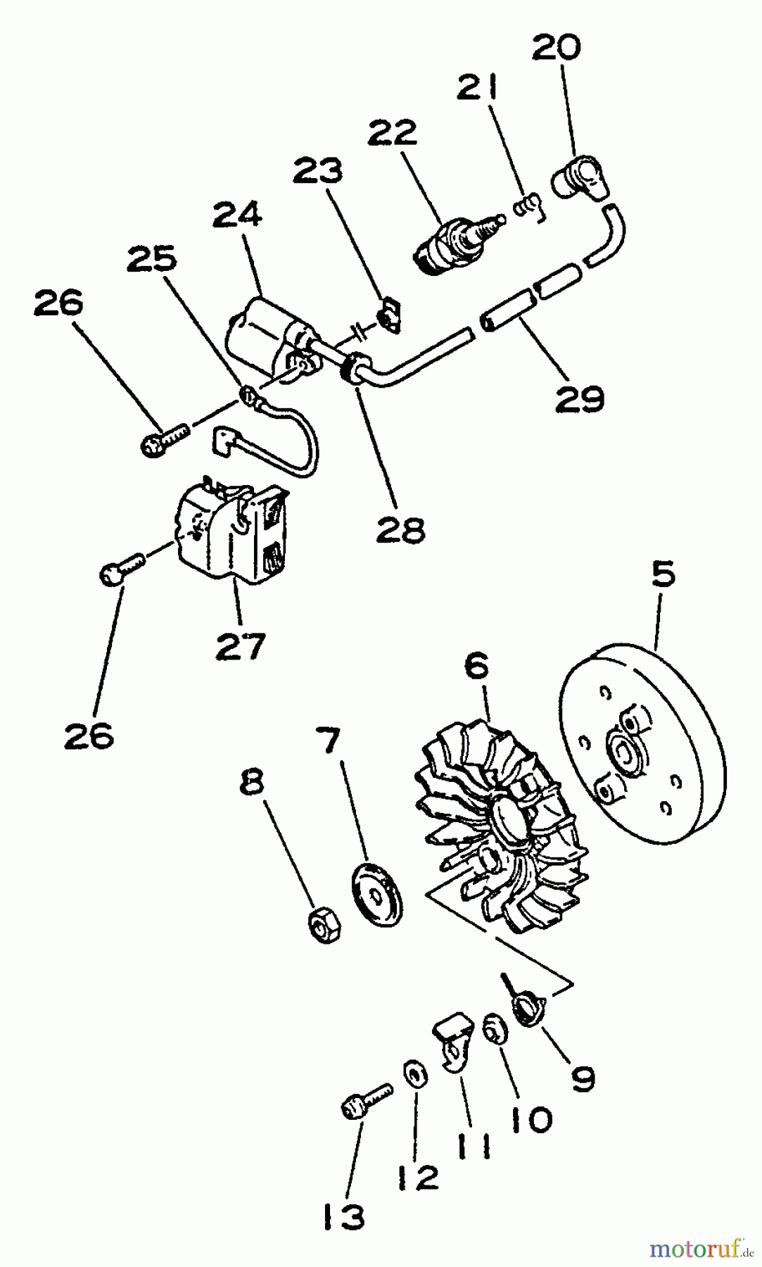 Echo Sägen, Kettensägen CS-4600 - Echo Chainsaw, S/N: 001001 - 027191 Ignition