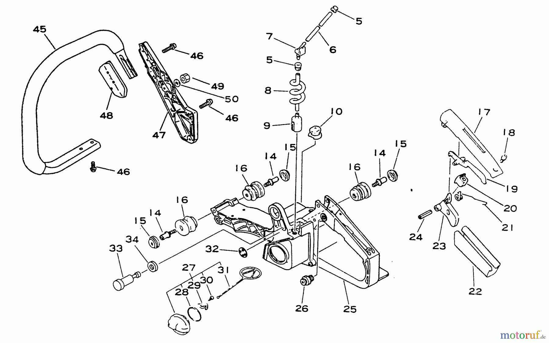 Echo Sägen, Kettensägen CS-4600 - Echo Chainsaw, S/N: 0027192 - 0033240 Handles, Fuel System