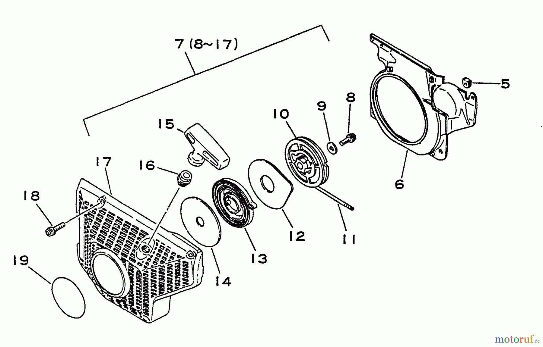  Echo Sägen, Kettensägen CS-4600 - Echo Chainsaw, S/N: 0027192 - 0033240 Starter