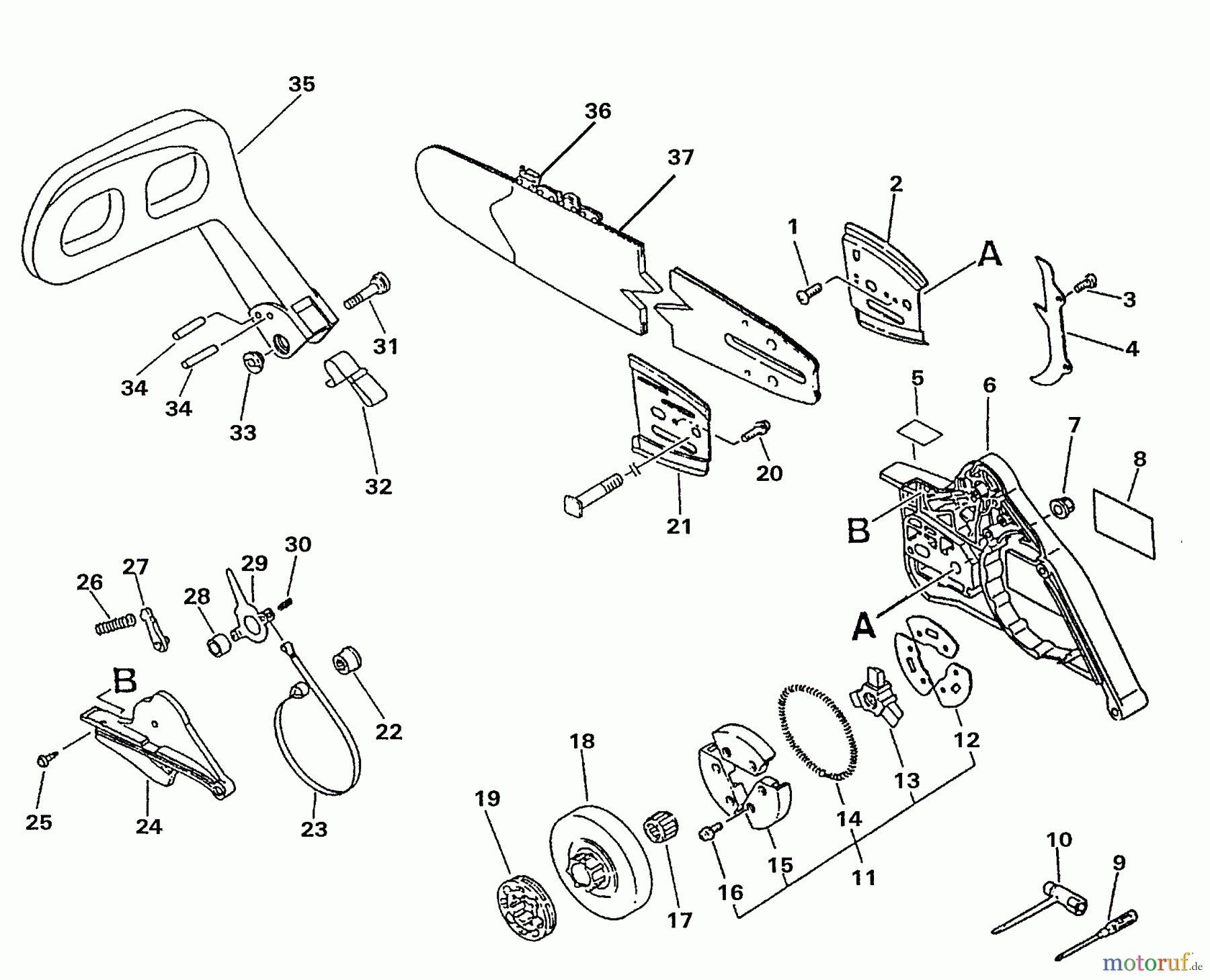 Echo Sägen, Kettensägen CS-5000 - Echo Chainsaw Clutch, Cutting Attch, Chain Brake