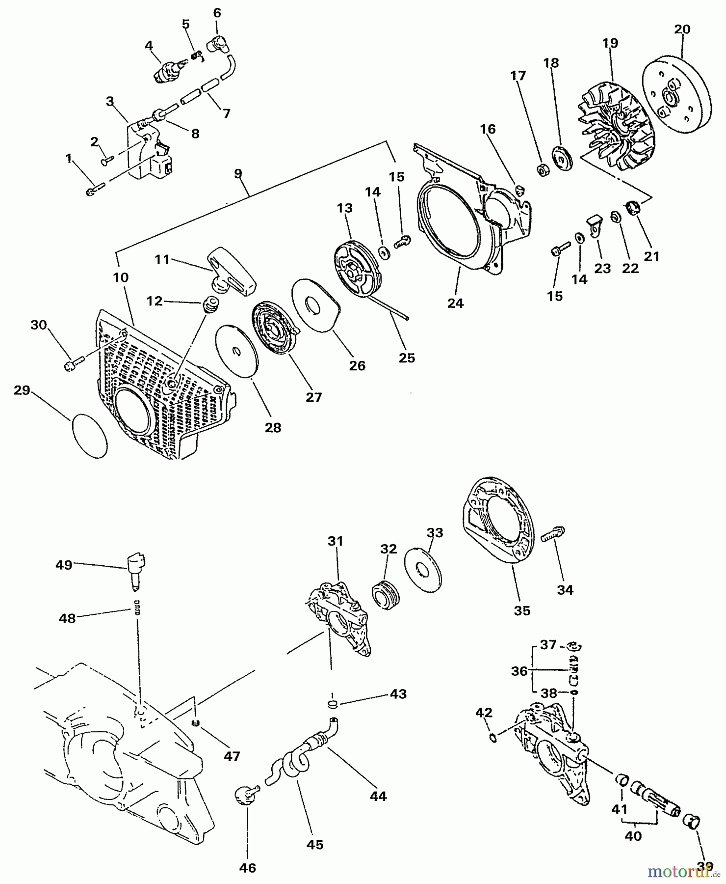 Echo Sägen, Kettensägen CS-5000 - Echo Chainsaw Starter, Ignition, Oiler Sys
