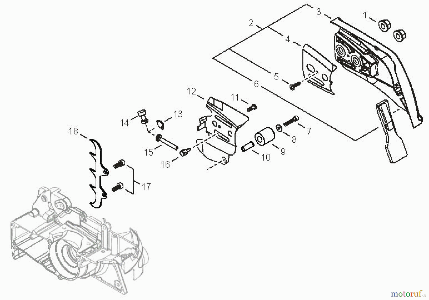  Echo Sägen, Kettensägen CS-500P - Echo Chainsaw, S/N: C19312001001 - C19312999999 Clutch Cover