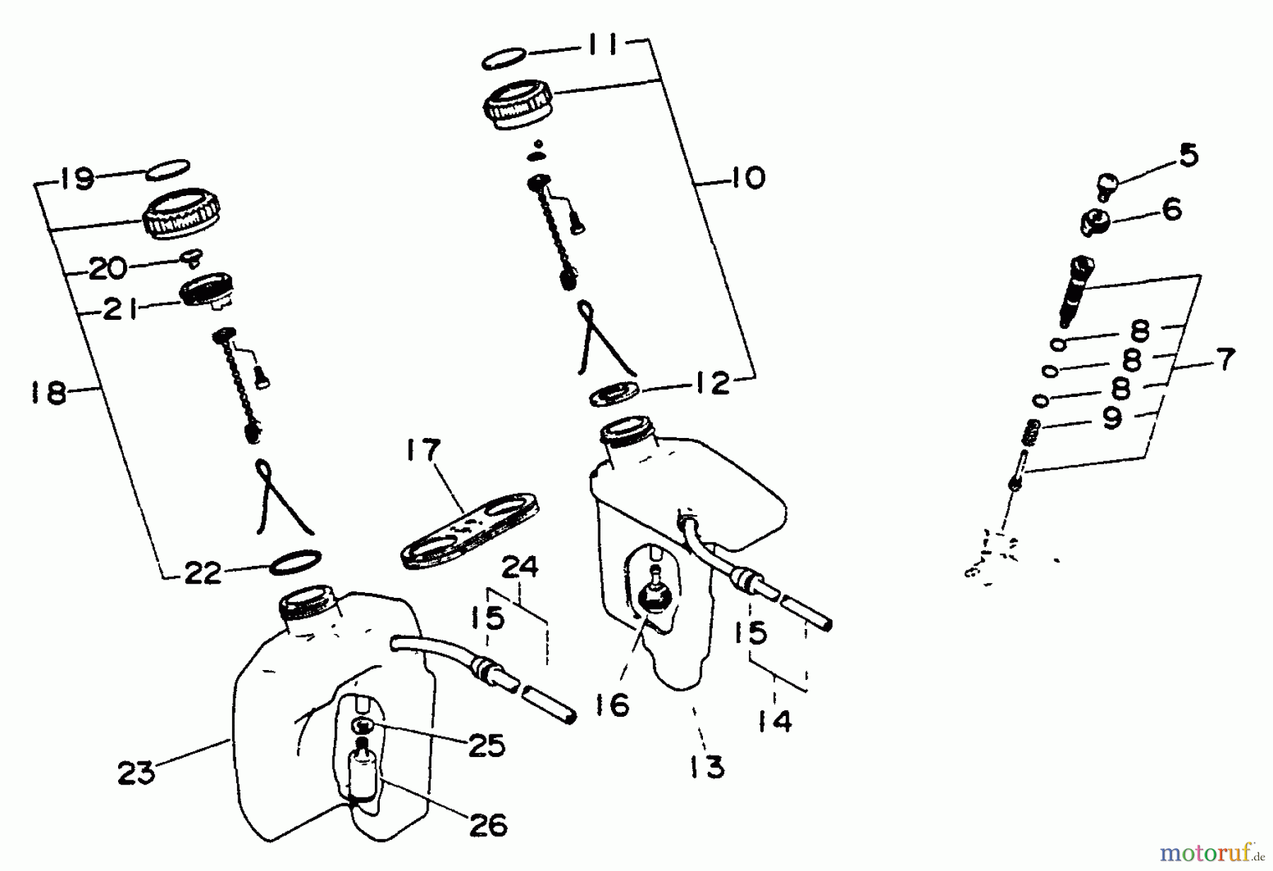  Echo Sägen, Kettensägen CS-510EVLP - Echo Chainsaw Fuel System, Oil Tank, Oiler  Automatic