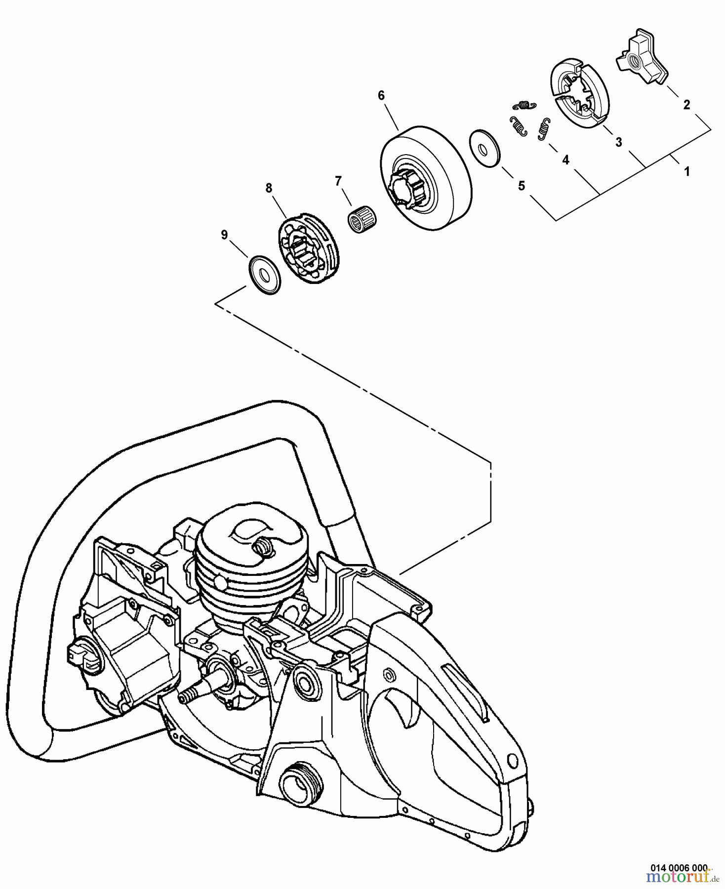 Echo Sägen, Kettensägen CS-520 - Echo Chainsaw, S/N: C09312001001 - C09312999999 Clutch