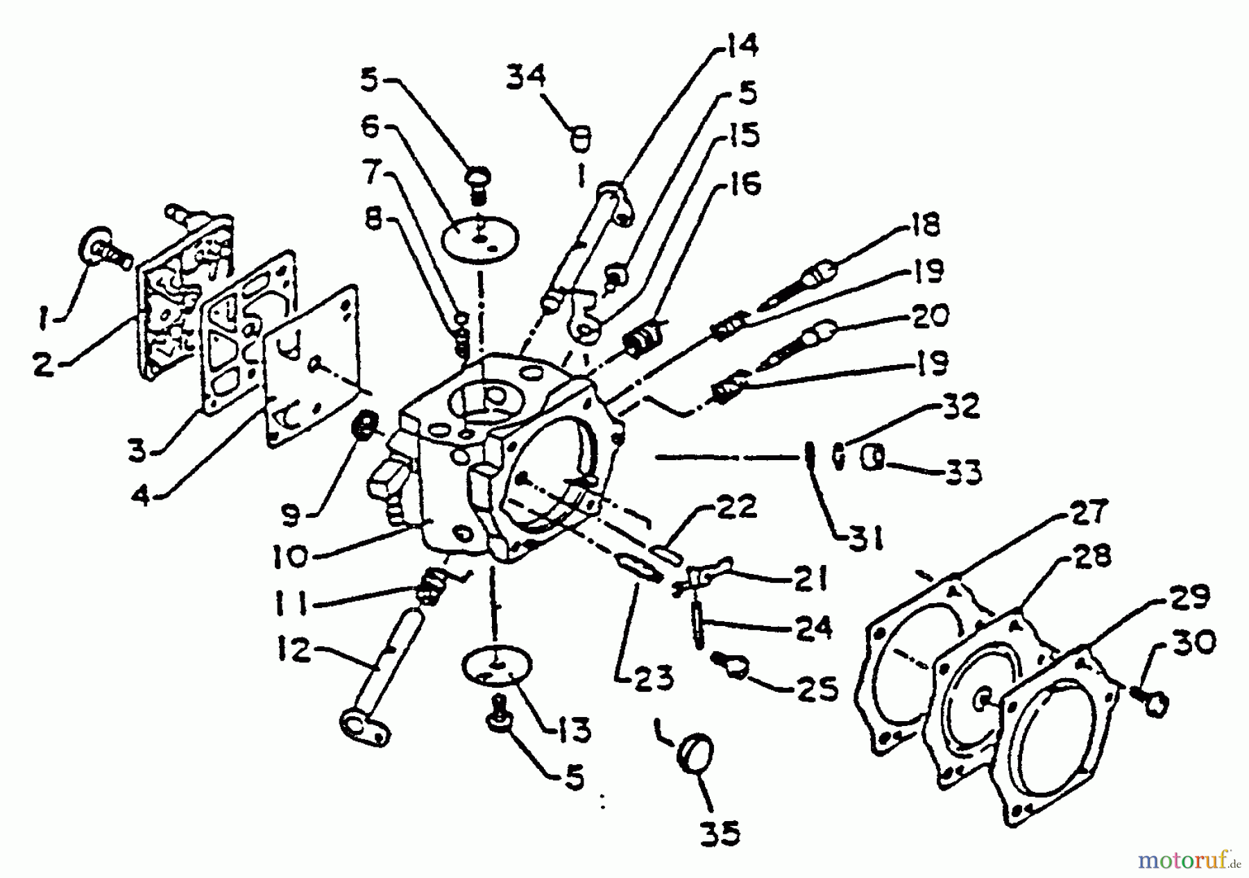 Echo Sägen, Kettensägen CS-5500 - Echo Chainsaw, S/N: 020977 - 999999 Carburetor