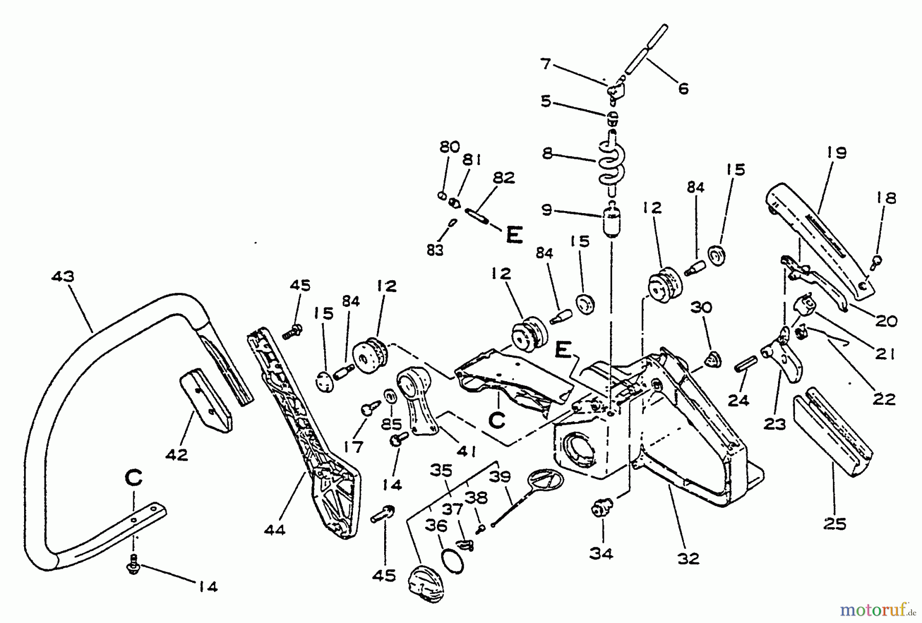Echo Sägen, Kettensägen CS-5500 - Echo Chainsaw, S/N: 020977 - 999999 Handles, Fuel System