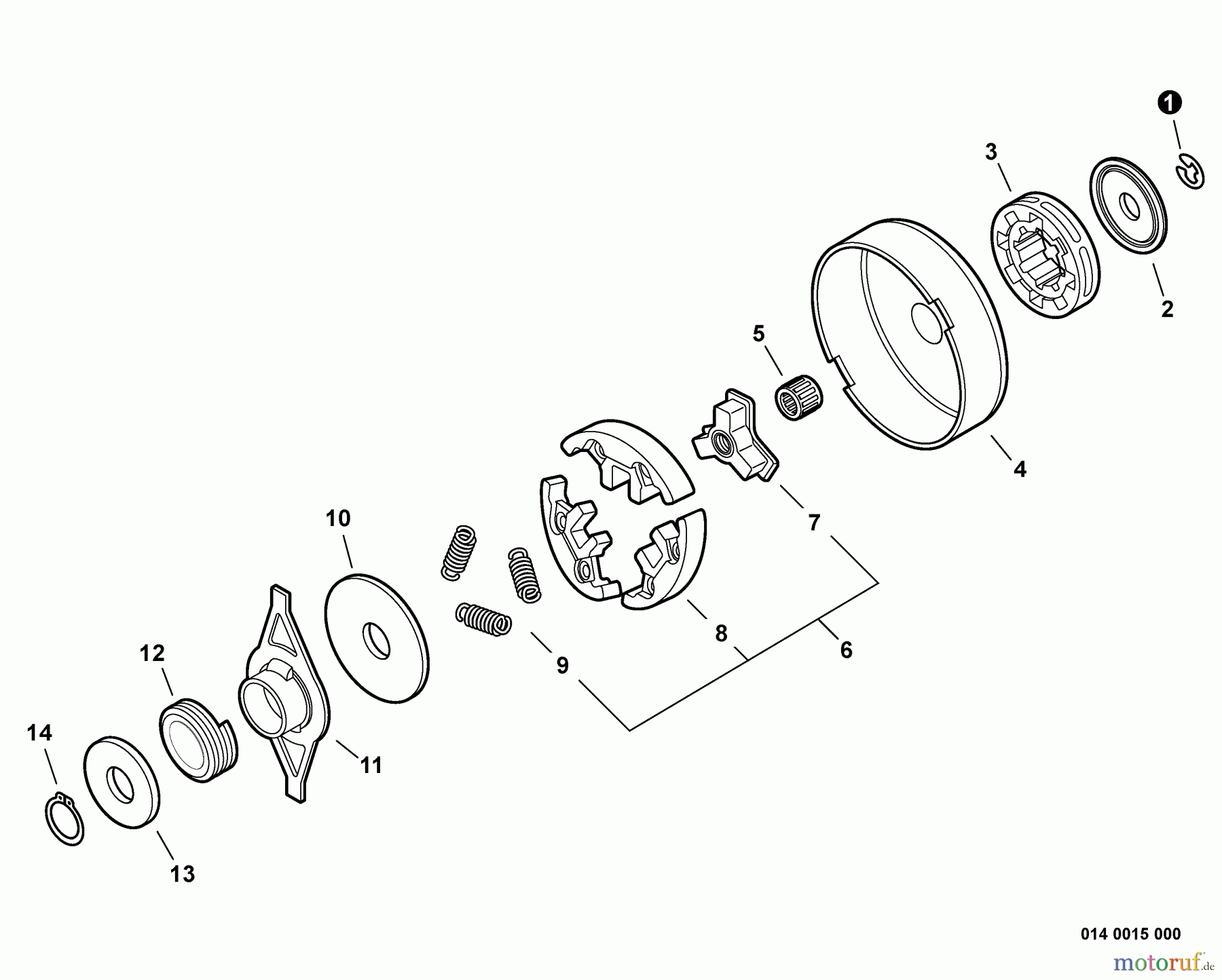  Echo Sägen, Kettensägen CS-550P - Echo Chainsaw, S/N: C10712001001 - C10712999999 Clutch