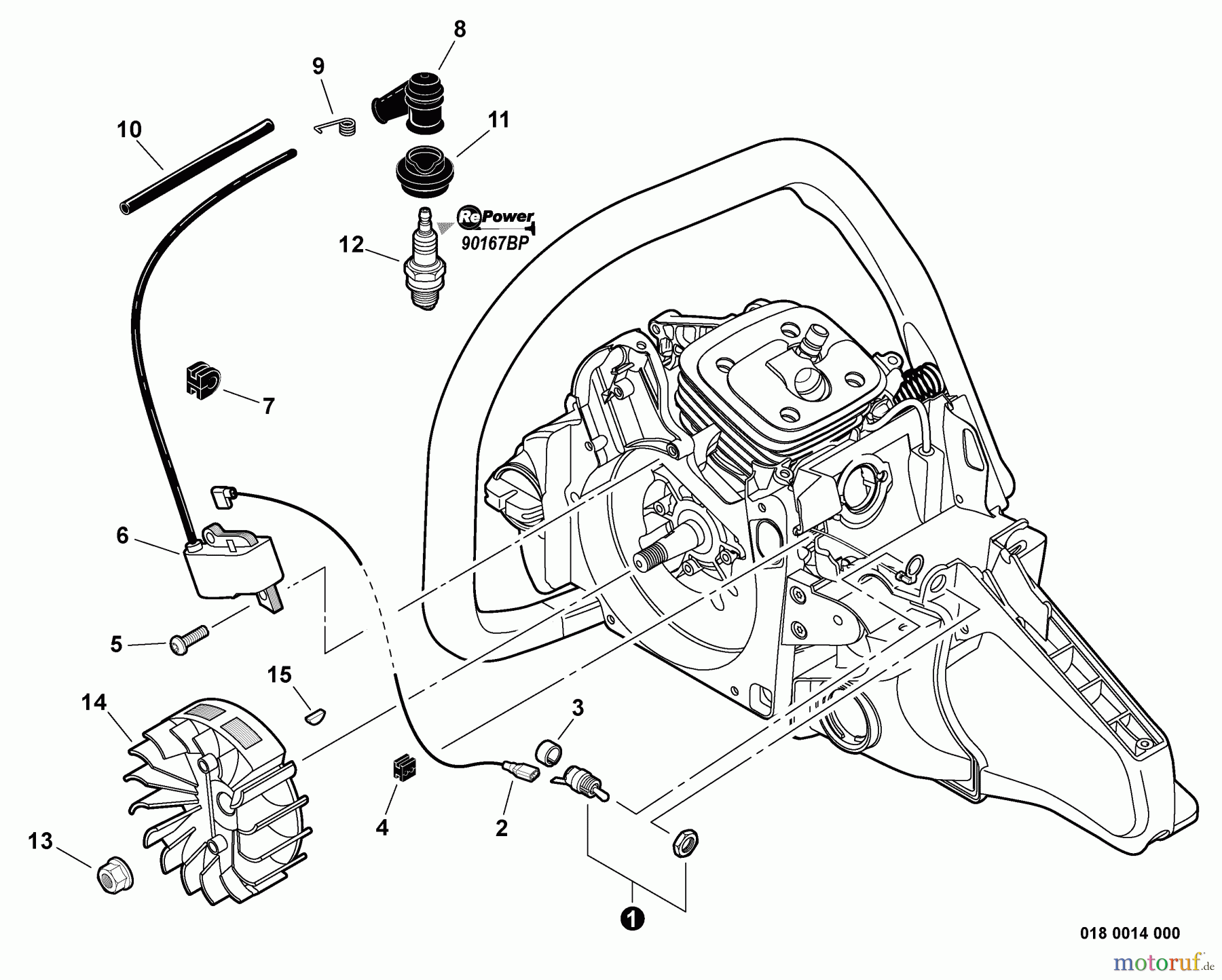  Echo Sägen, Kettensägen CS-600P - Echo Chainsaw, S/N: C22413001001 - C22413999999 Ignition