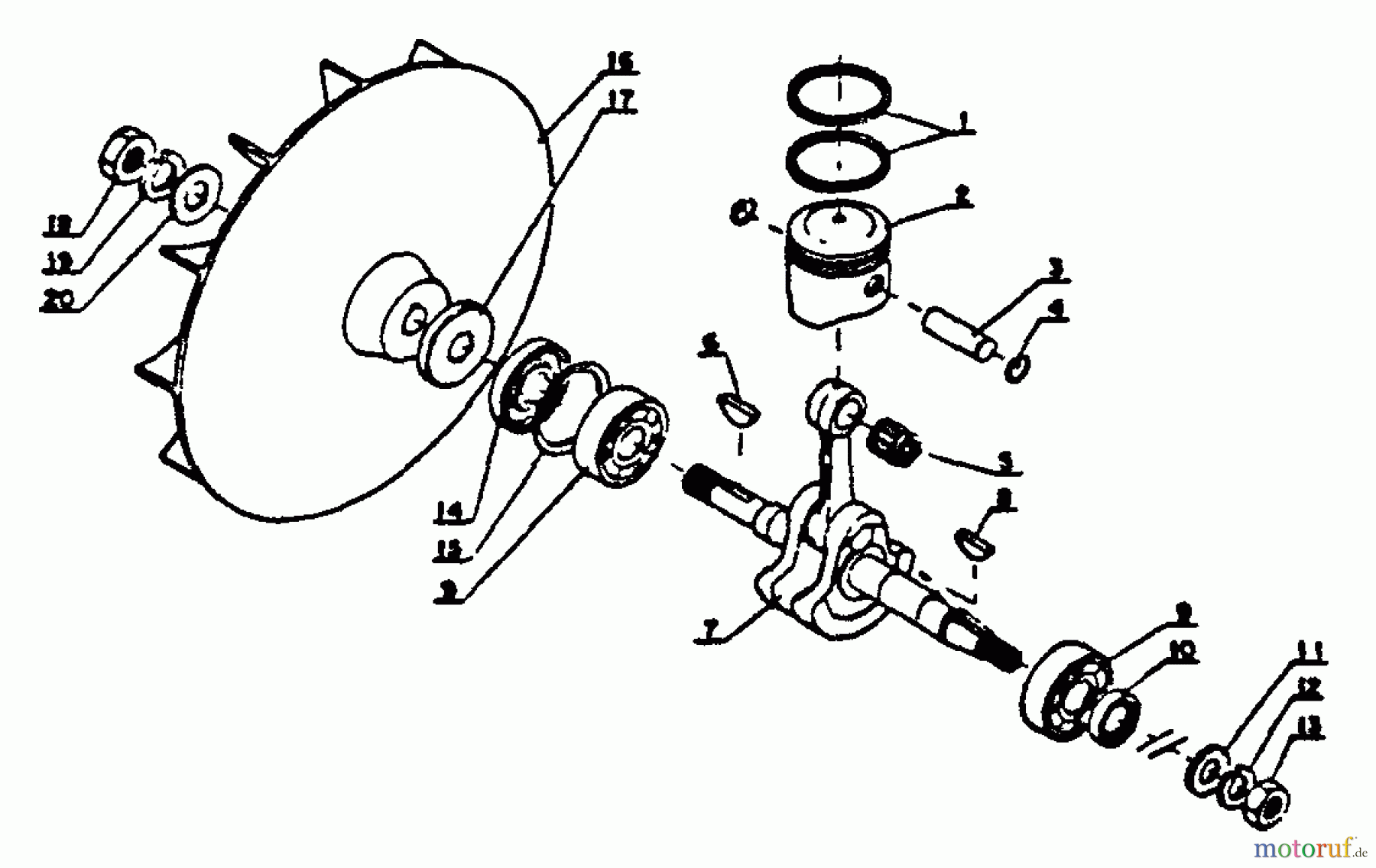  Echo Bläser / Sauger / Häcksler / Mulchgeräte	 PB-202 - Echo Hand Held Blower, S/N: 0040502 - 9999999 Crankshaft, Piston, Fan