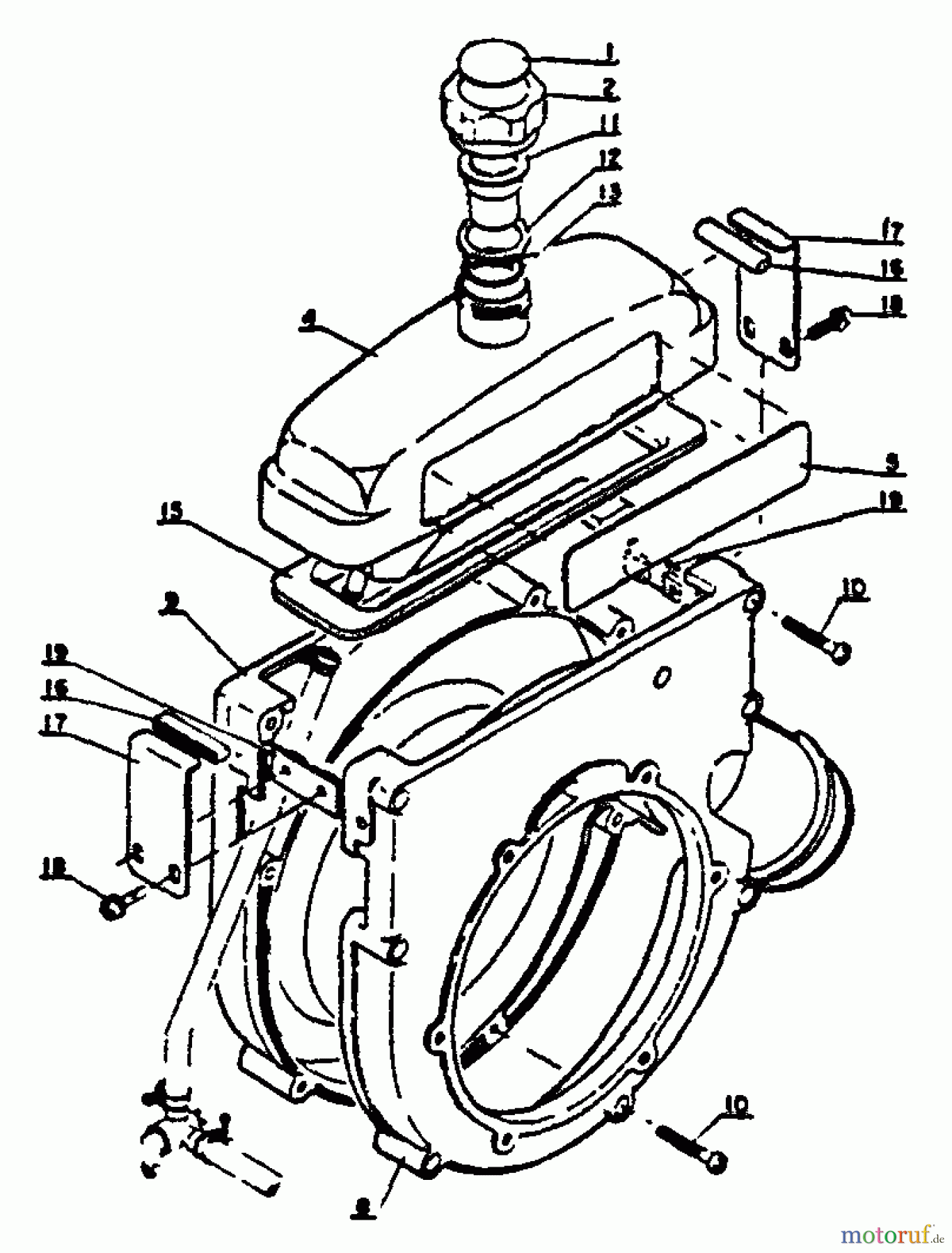 Echo Bläser / Sauger / Häcksler / Mulchgeräte PB-202 - Echo Hand Held Blower, S/N: 0040502 - 9999999 Fuel Tank and Fancase
