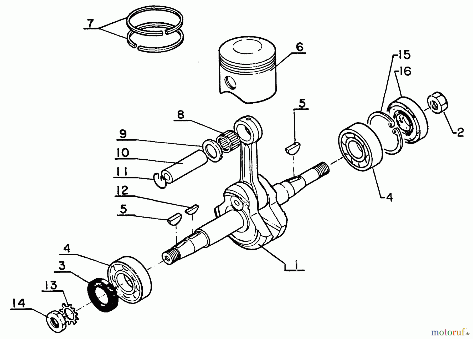  Echo Sägen, Kettensägen CS-60S - Echo Chainsaw, S/N: 0059501 - 999999 Crankshaft, Piston
